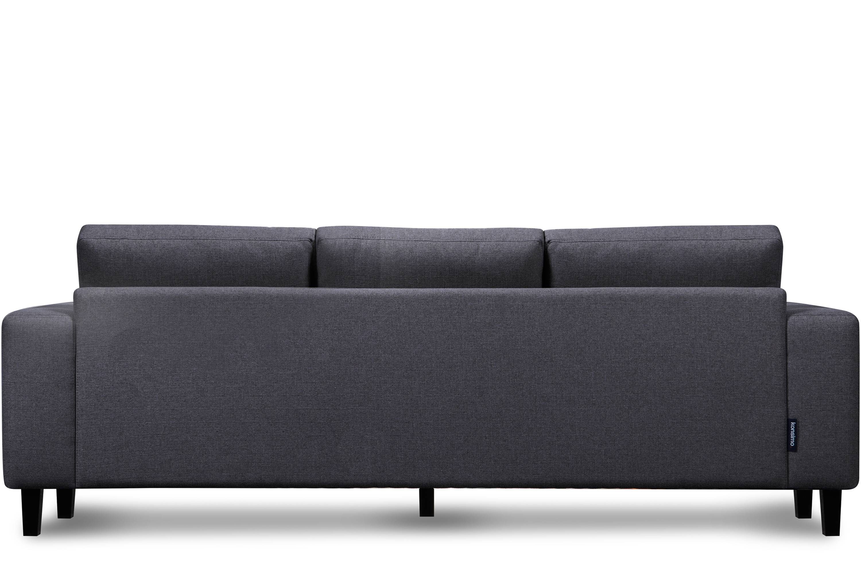 Design ALIO Massivholzbeine, Personen, | | 3 dunkelgrau 3-Sitzer zeitloses dunkelgrau dunkelgrau Sofa Konsimo