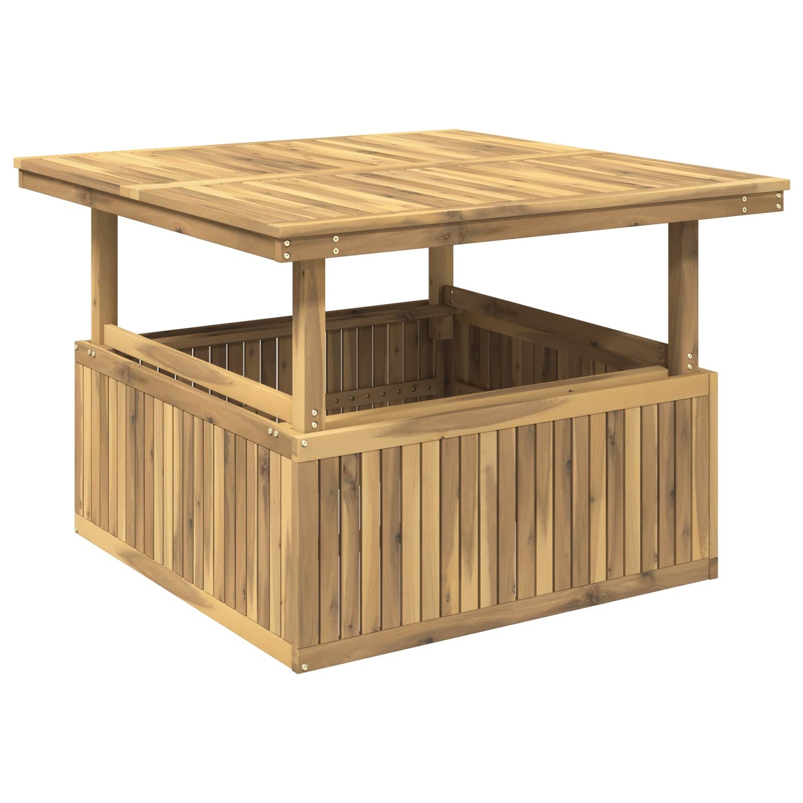 vidaXL Couchtisch 108,5 x 110 x 7544,5 cm Gartenkaffetisch aus massivem Akazienholz höhe