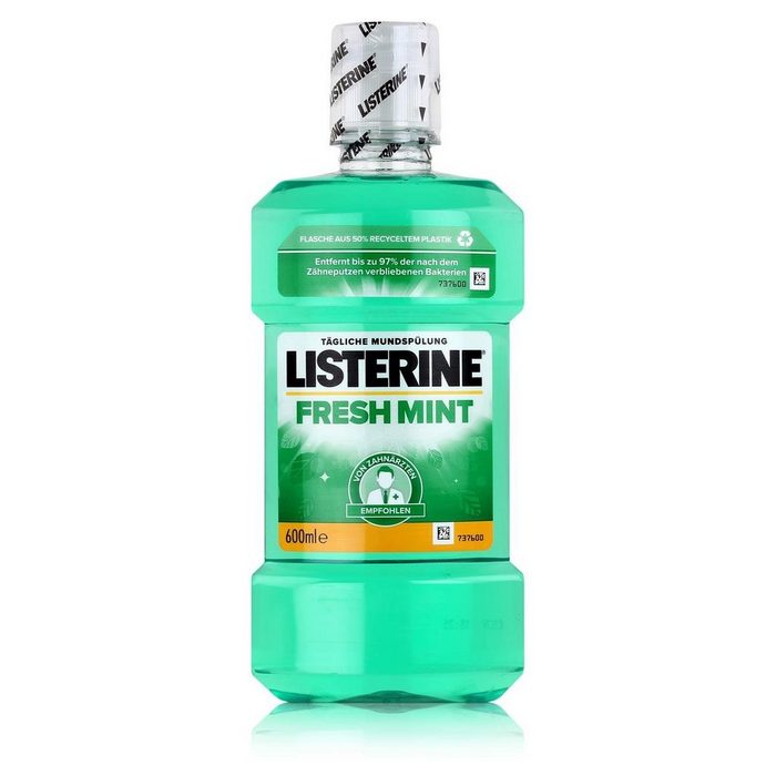 Listerine Mundspülung Listerine Fresh Mint 600ml - Für die tägliche Mundspülung (1er Pack)