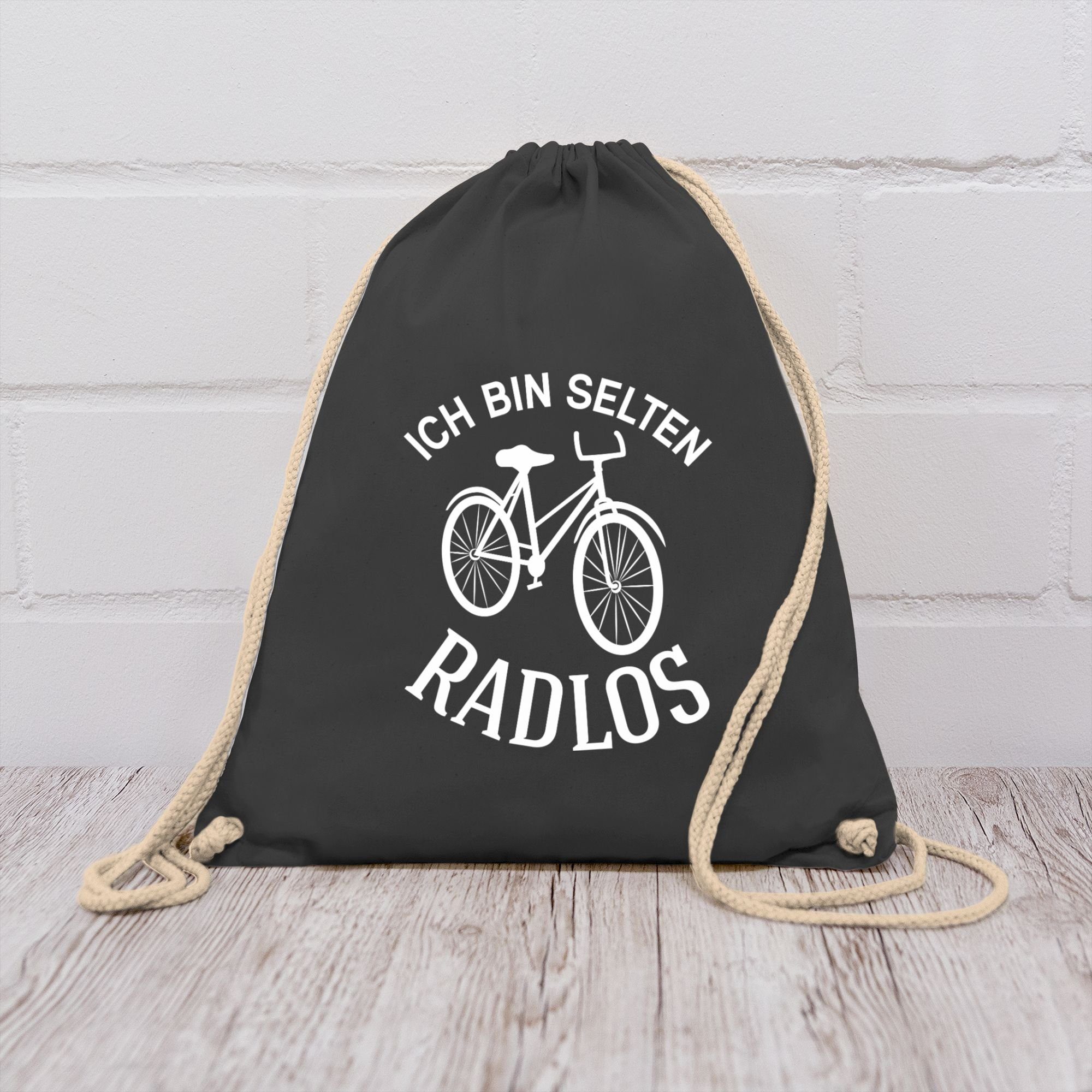 Shirtracer Turnbeutel Ich bin selten Radlos, Sprüche Statement