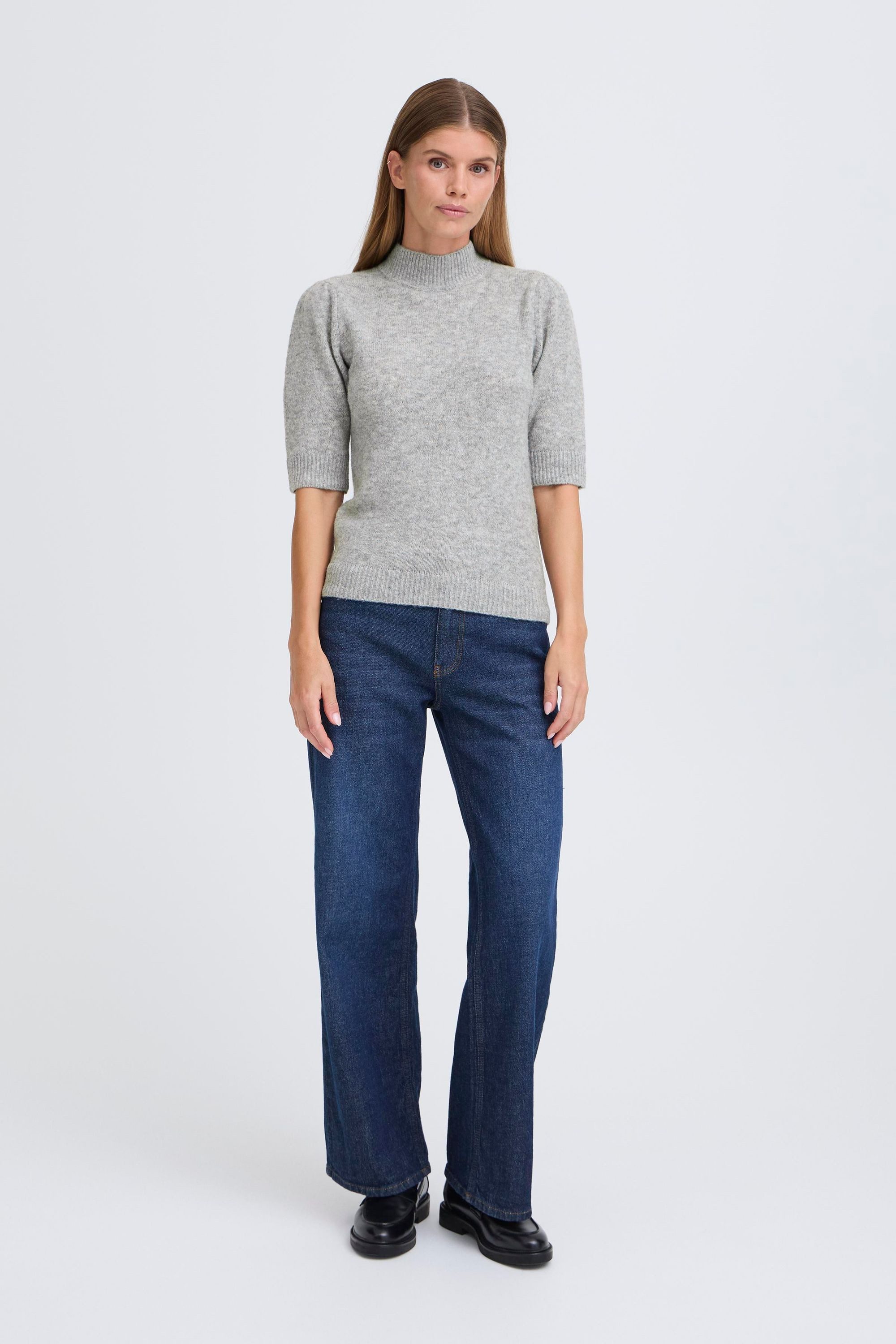 OXMO Strickpullover OXSif Modischer Kurzarm-Pullover