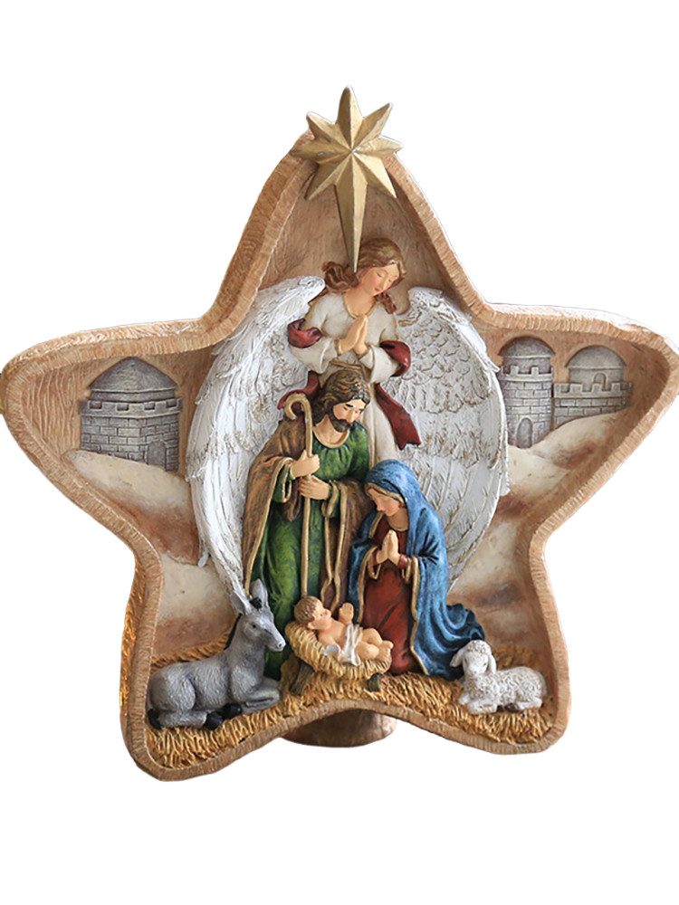 Fanci Home Krippe Weihnachtskrippe W1 ca. 23,5cm groß Weihnachtsdeko (1-tlg günstig online kaufen