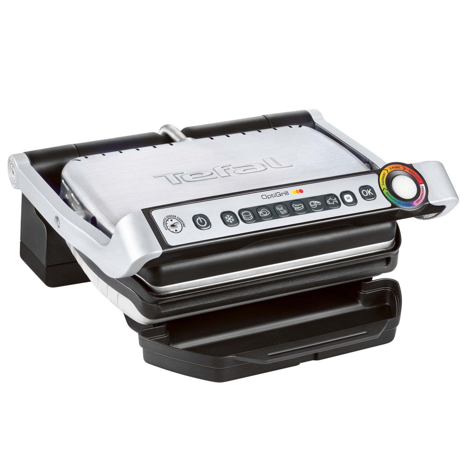 Tefal Kontaktgrill OptiGrill, 6 automatische Programme, ein manuelles Programm, 2000 W, spülmaschinengeeignete Platten und SaftauffangbehälterGC705D