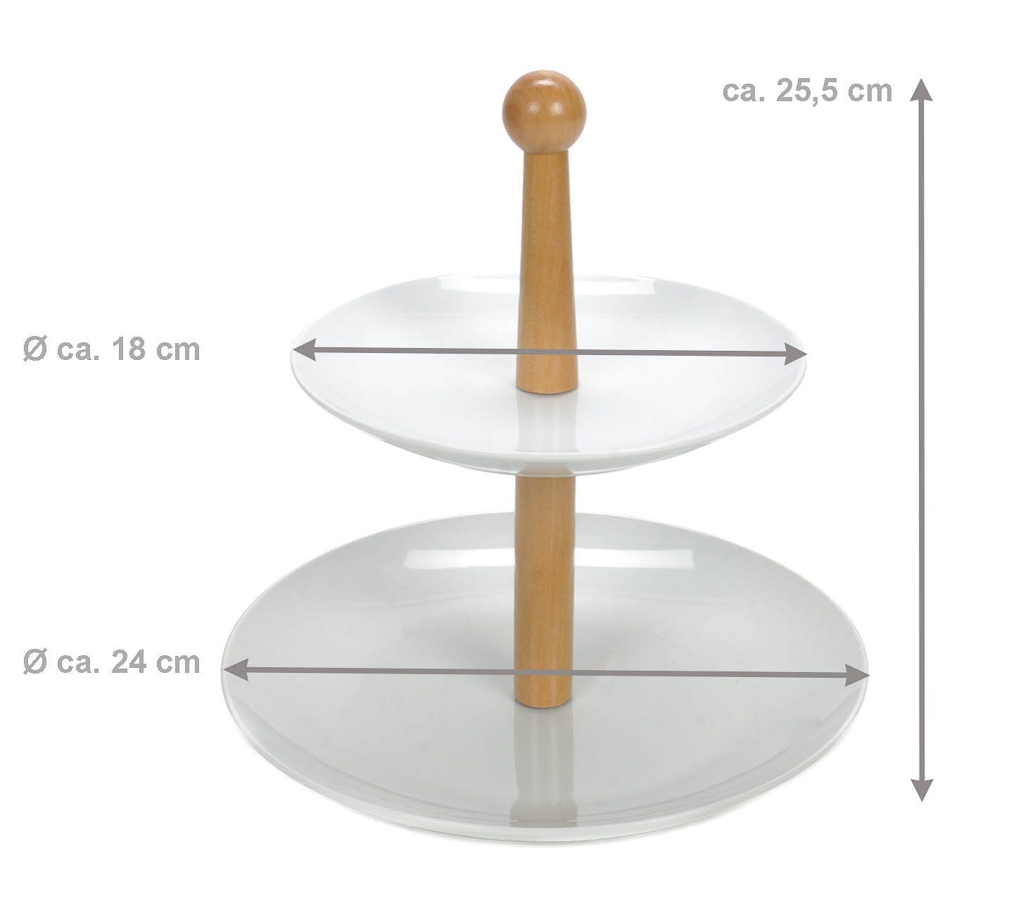 Bubble-Store Etagere 2 Ebenen Etagere, Keramik, Holz, (Hx) ca. 25,5 x 24 / 18 cm), 2 Ebenen Etagere, Keramik und Holz