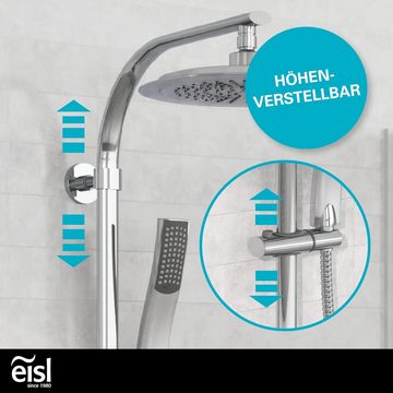 Eisl Duschsystem mit Regendusche (240 mm) und Handbrause, ideal zum Nachrüsten-Regendusche Set mit komplettem Montageset
