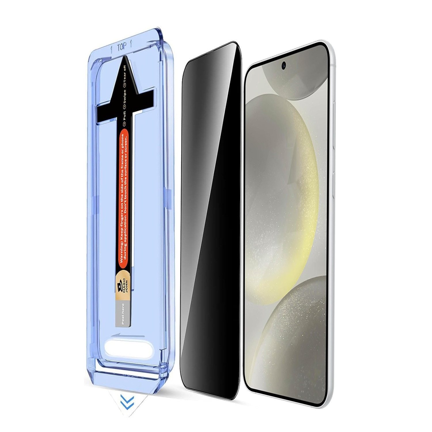 Protectorking Schutzfolie 1x 9H Panzerglas für Samsung Galaxy S24 PRIVACY ANTI-SPY Staubfreie, (1-Stück), echtes Tempered 9H Panzerhartglas Privacy ANTI-SPY