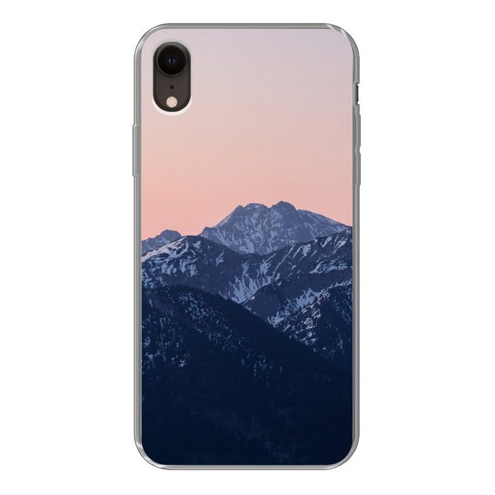 MuchoWow Handyhülle Alpen - Berg - Sonnenuntergang - Schnee Handyhülle Apple iPhone XR Smartphone-Bumper Print Handy