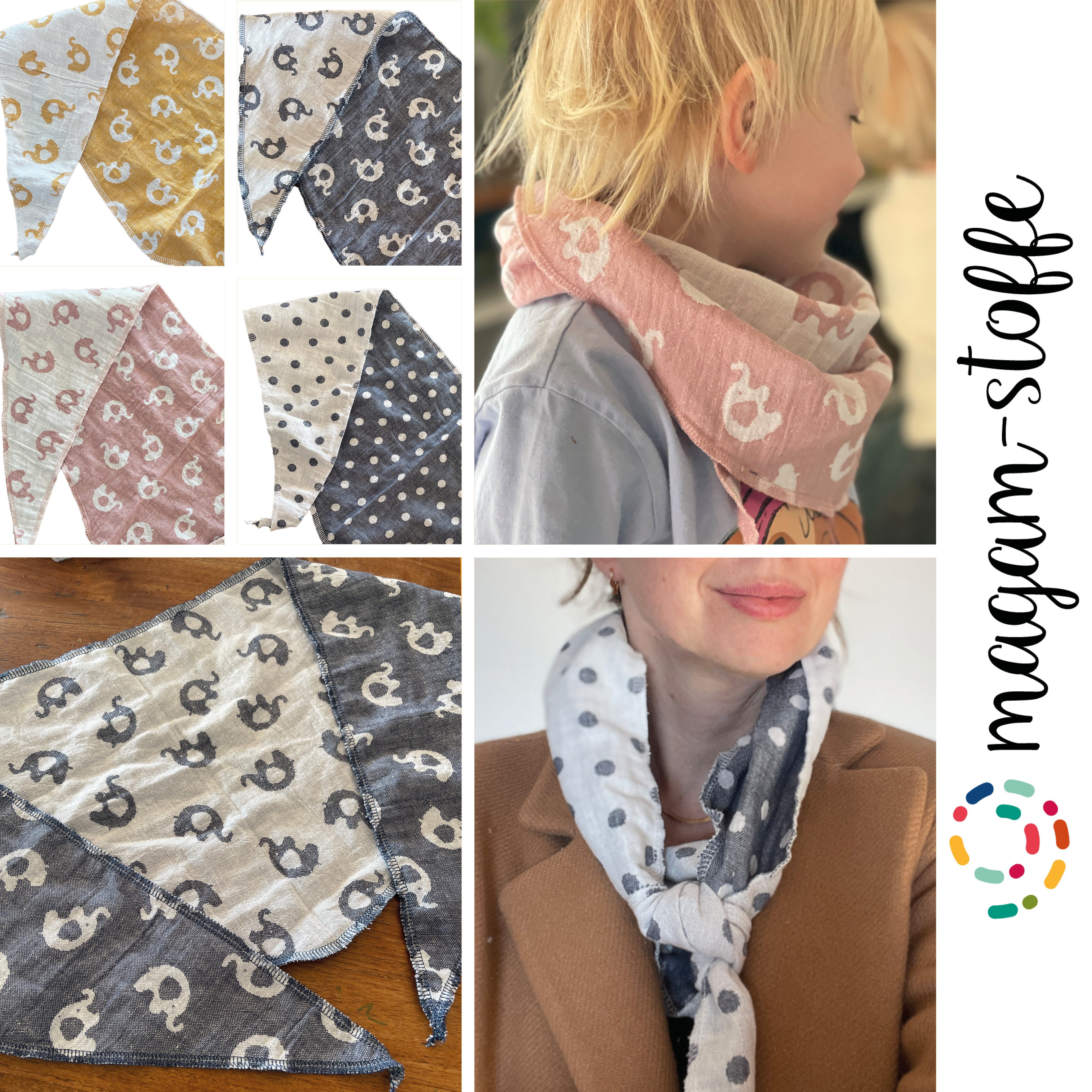 MAGAM-Stoffe Dreieckstuch "Nina", Halstuch Tuch Kinder und Erwachsene 100% Baumwolle, Unikat, Wuppertal