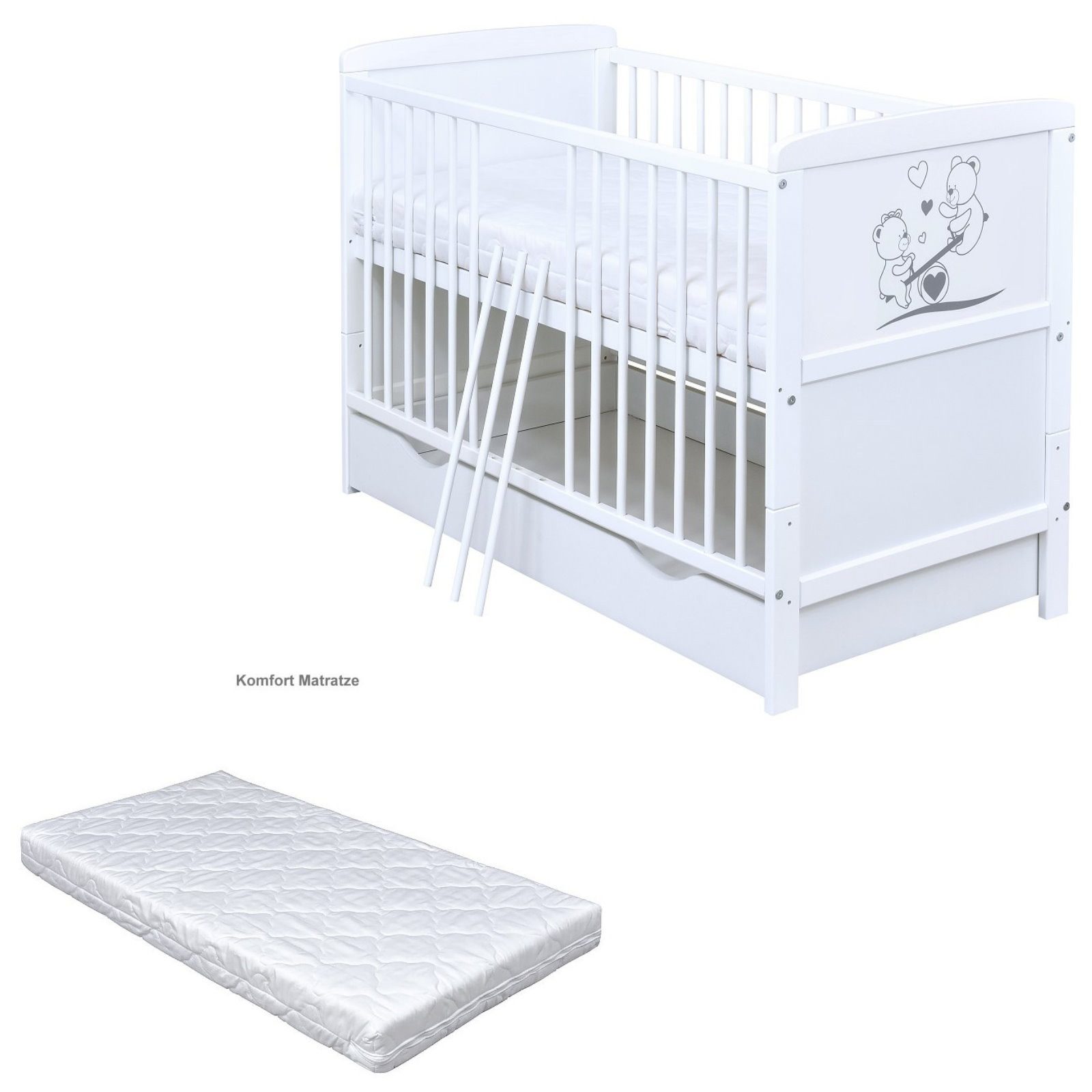 Baby-Delux Babybett Luna Teddy Wippe, Kinderbett günstig online kaufen