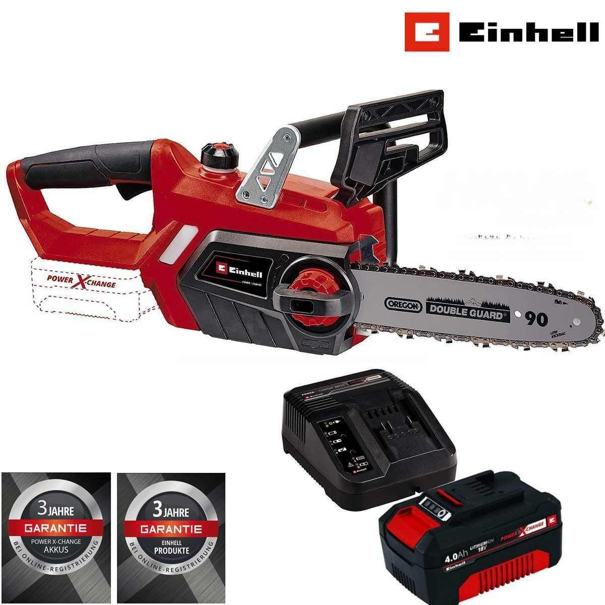 Einhell Akku-Kettensäge Akku-Kettensäge GE-LC 18/25 Li X-Change 18V + Akku 4.0 Ah & Ladegerät