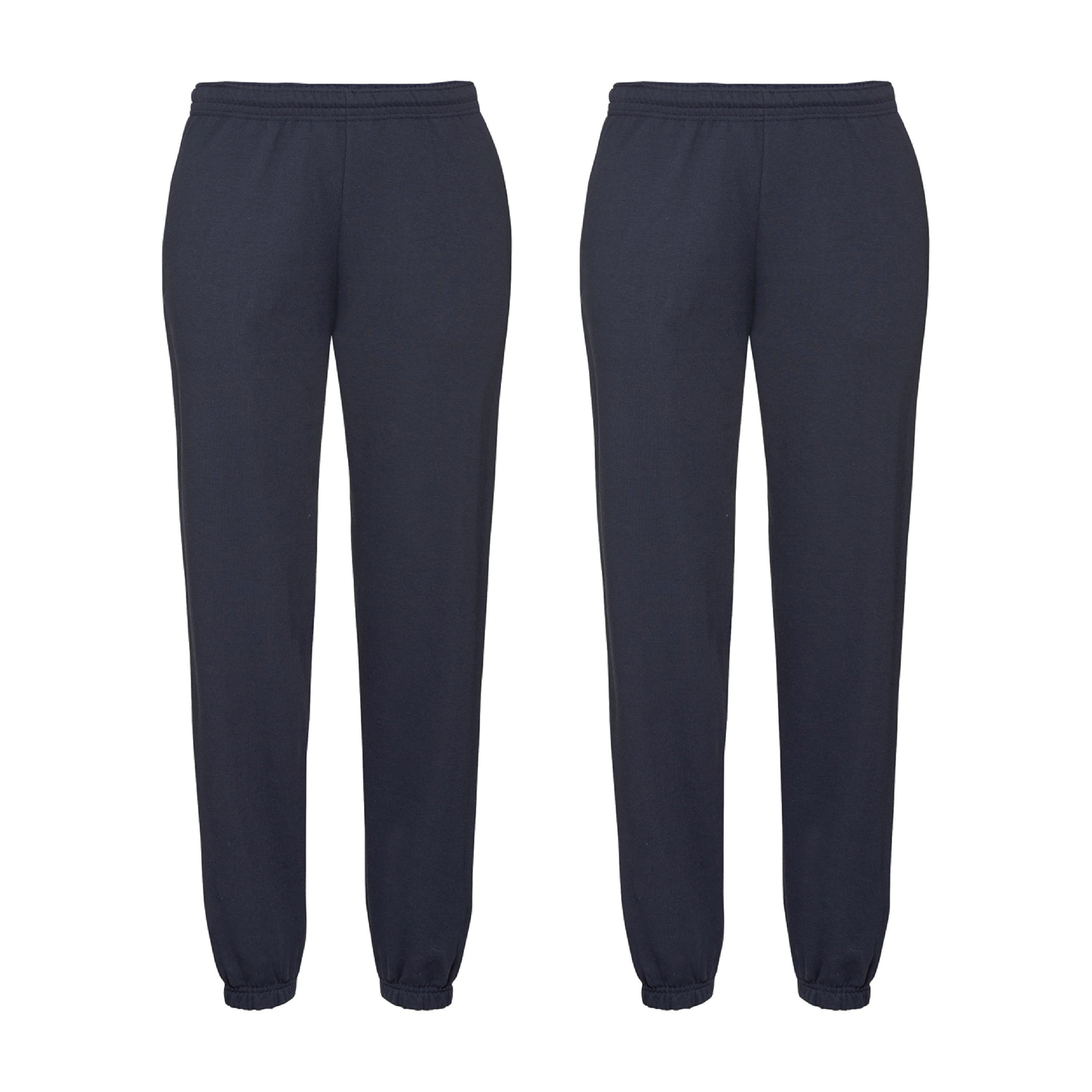 of navy Classic Fruit Elasticated Jog Loom Pants the Cuff deep Homewearhose