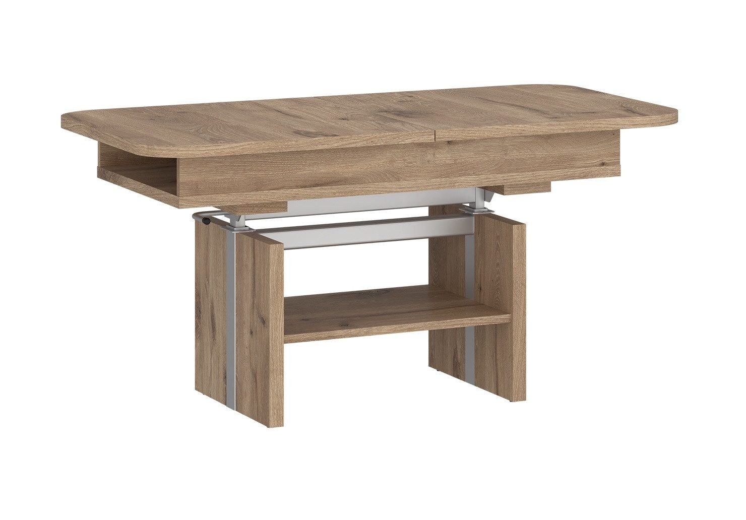 Meble Wójcik Couchtisch ausziehbar, höhenverstellbar, Eiche Dekor - 110/150x56/72x65cm (BxHxT)