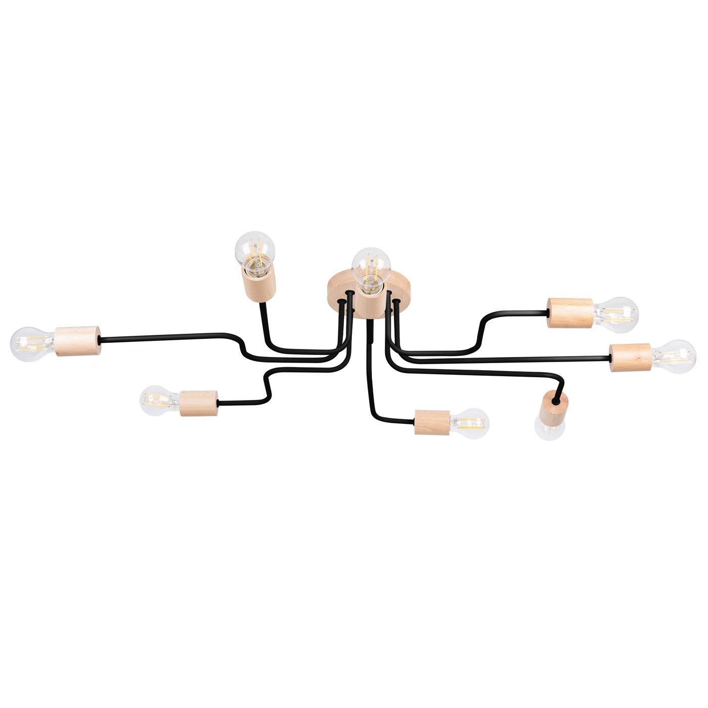 SOLLUX lighting Kronleuchter Kronleuchter Timbo 8 Schwarz, Nicht enthalten