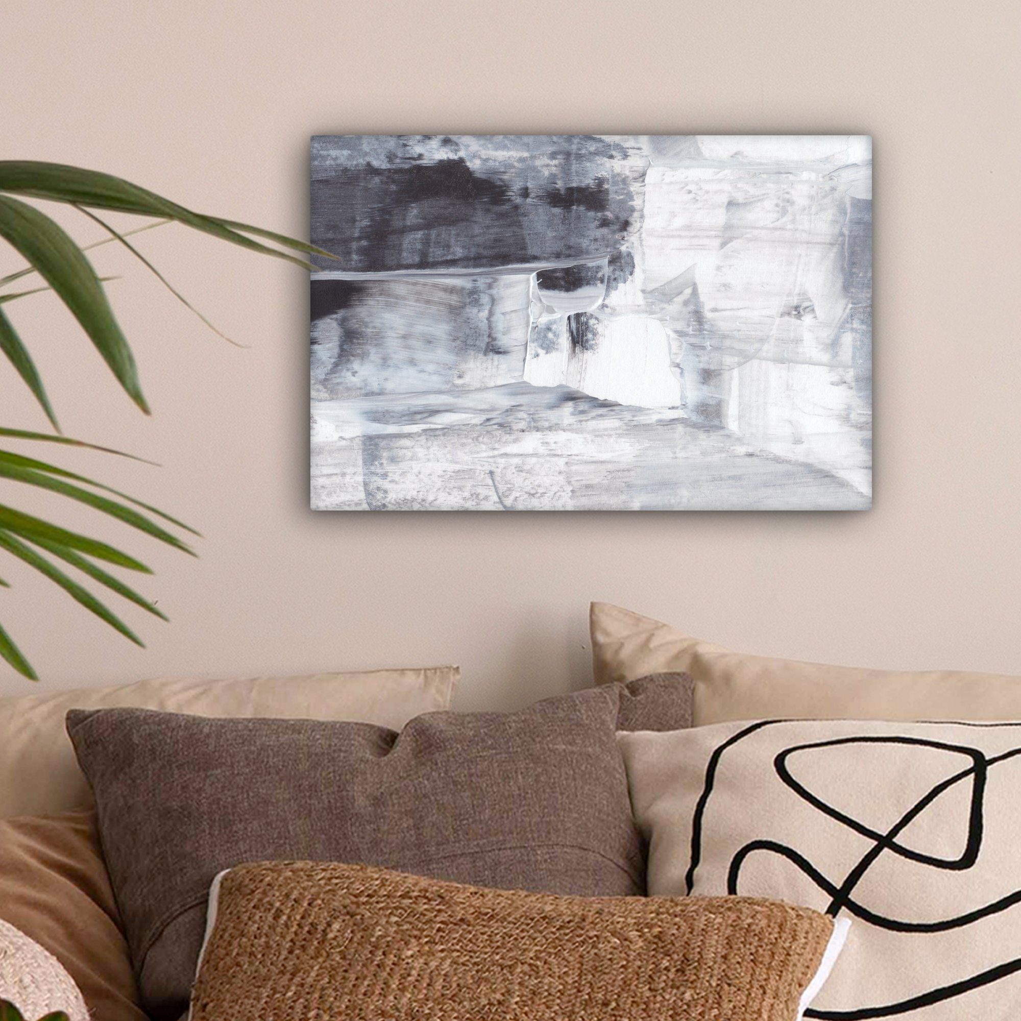 OneMillionCanvasses® Leinwandbild Kunst - Farbe - Weiß - Schwarz - Grau, Fo günstig online kaufen