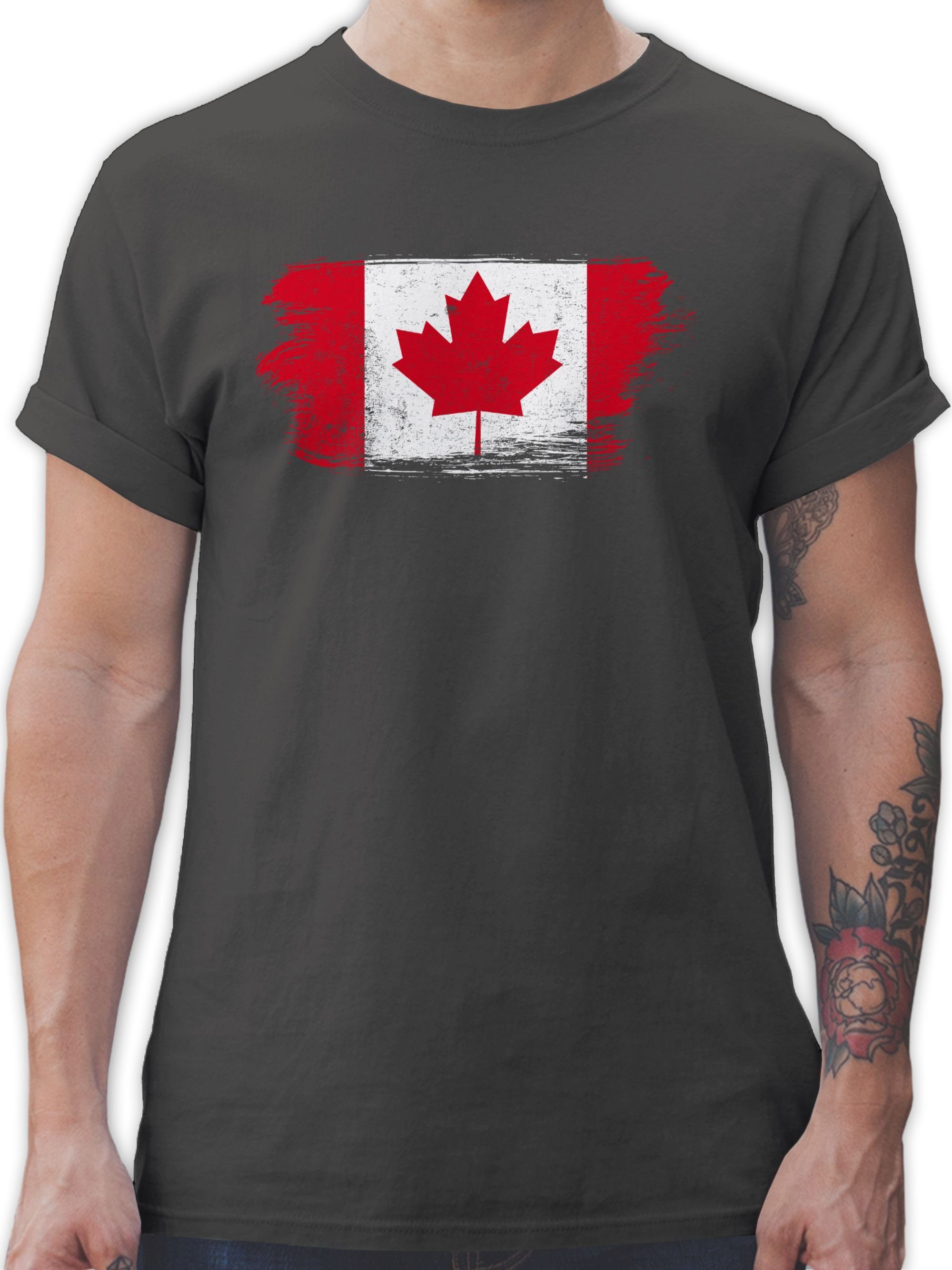 Shirtracer T-Shirt Kanada Vintage Länder Wappen 2 Dunkelgrau