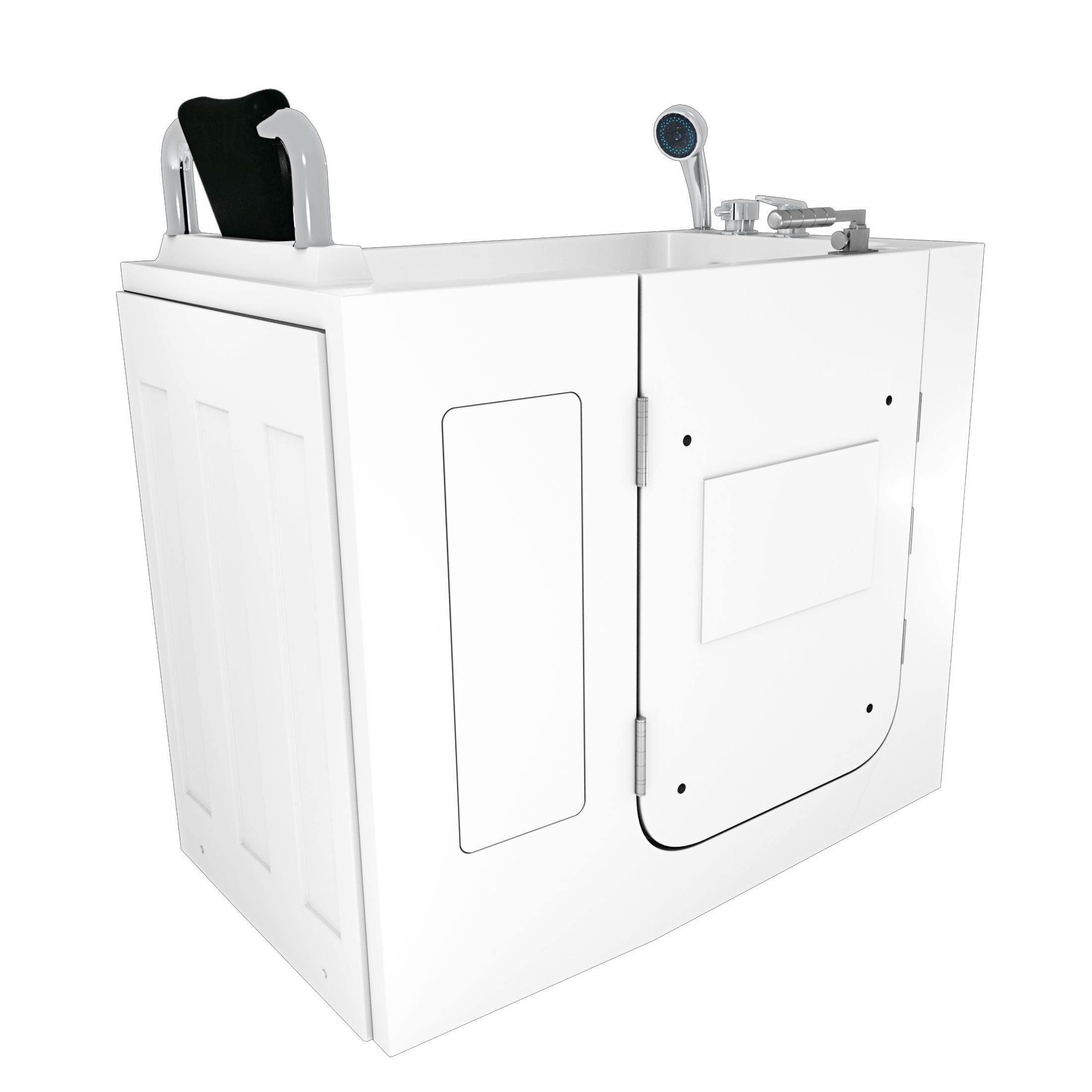 AcquaVapore Badewanne Sitzbadewanne Senioren Wanne mit Tür S08-C-L 110x68cm, (1-tlg), mit Ablaufgarnitur