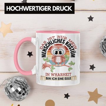 Trendation Tasse Eulen Tasse Geschenk Frauen Eulenliebhaber Fans Becher Das Ist Nur Mei