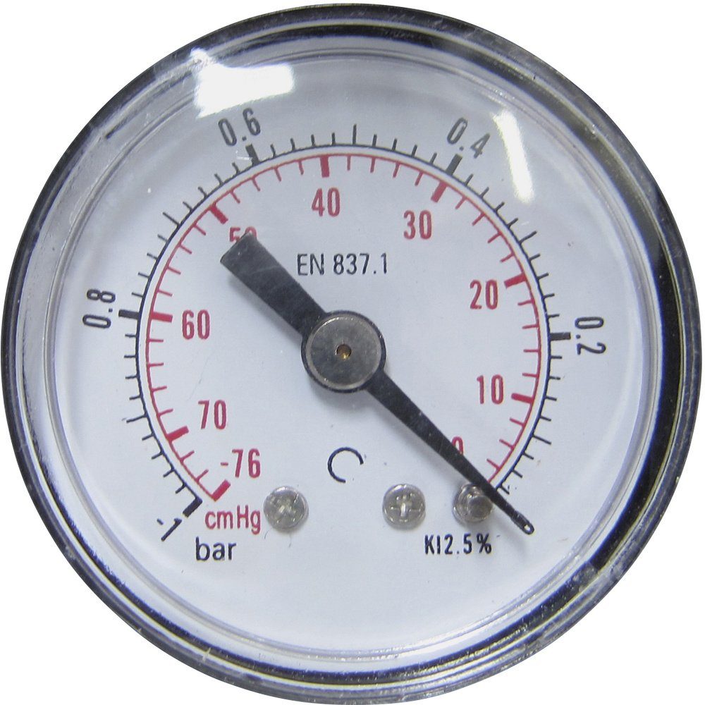 voelkner selection Druckluftgeräte-Set ICH Manometer 306.40.-1 Anschluss (Manometer): Rückseite -1 bis 0 bar