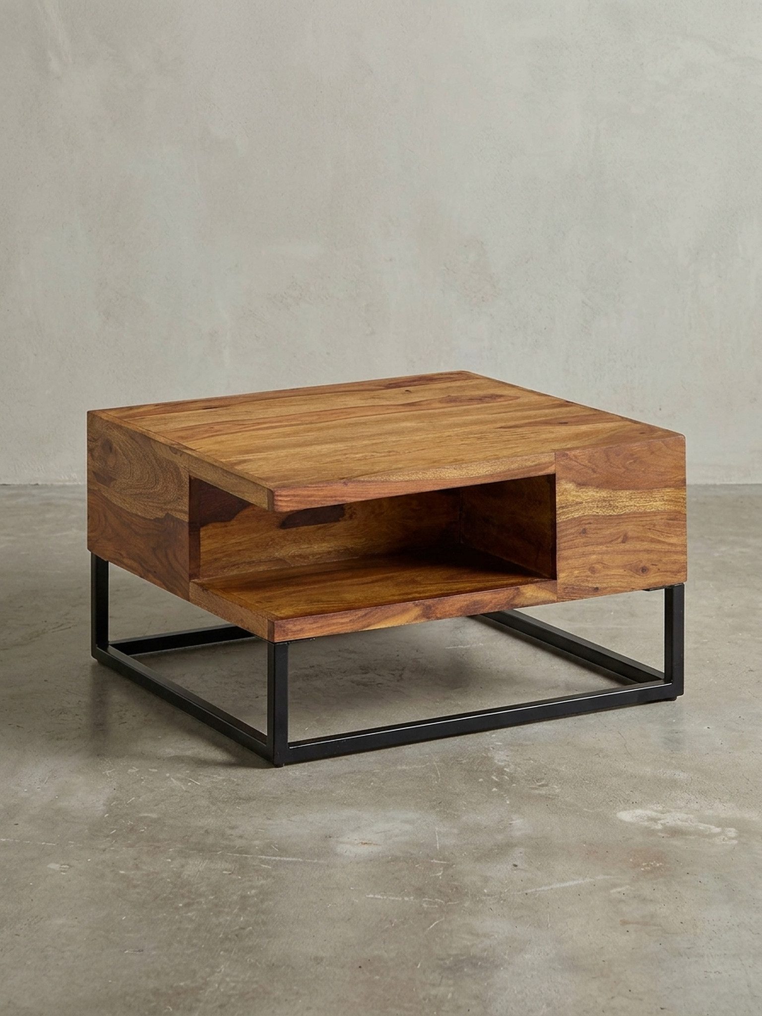 KADIMA DESIGN Couchtisch Massivholz Sofatisch Quadratischer Kaffeetisch Wohnzimmertisch