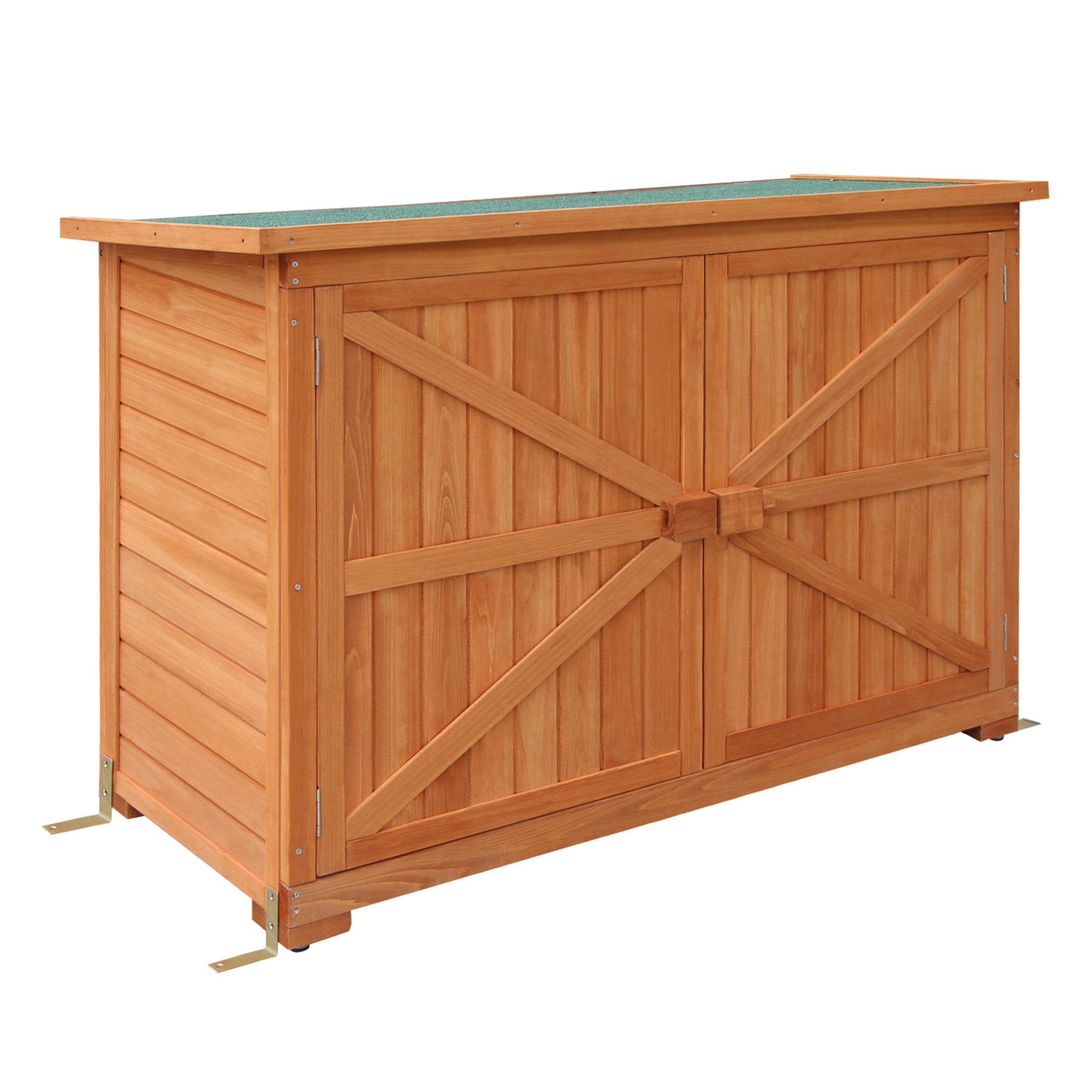 MCombo Gerätehaus MCombo Gartenschrank Geräteschuppen Werkzeugschrank 1280, Outdoor-Schrank Gartenbox, Holz, 50 X 128 X 88 cm