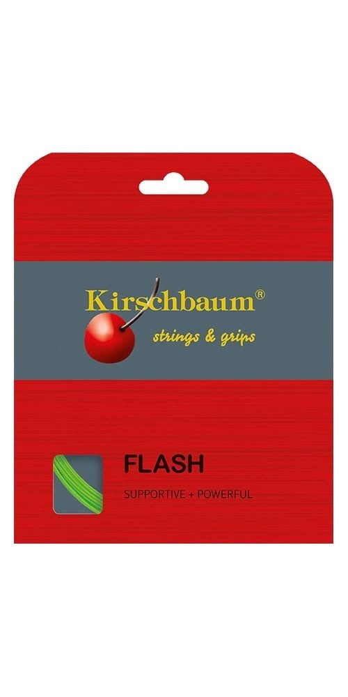 Kirschbaum Tennissaite Flash (Haltbarkeit+Power) lime 12m Set, Saitendicke: 1.25