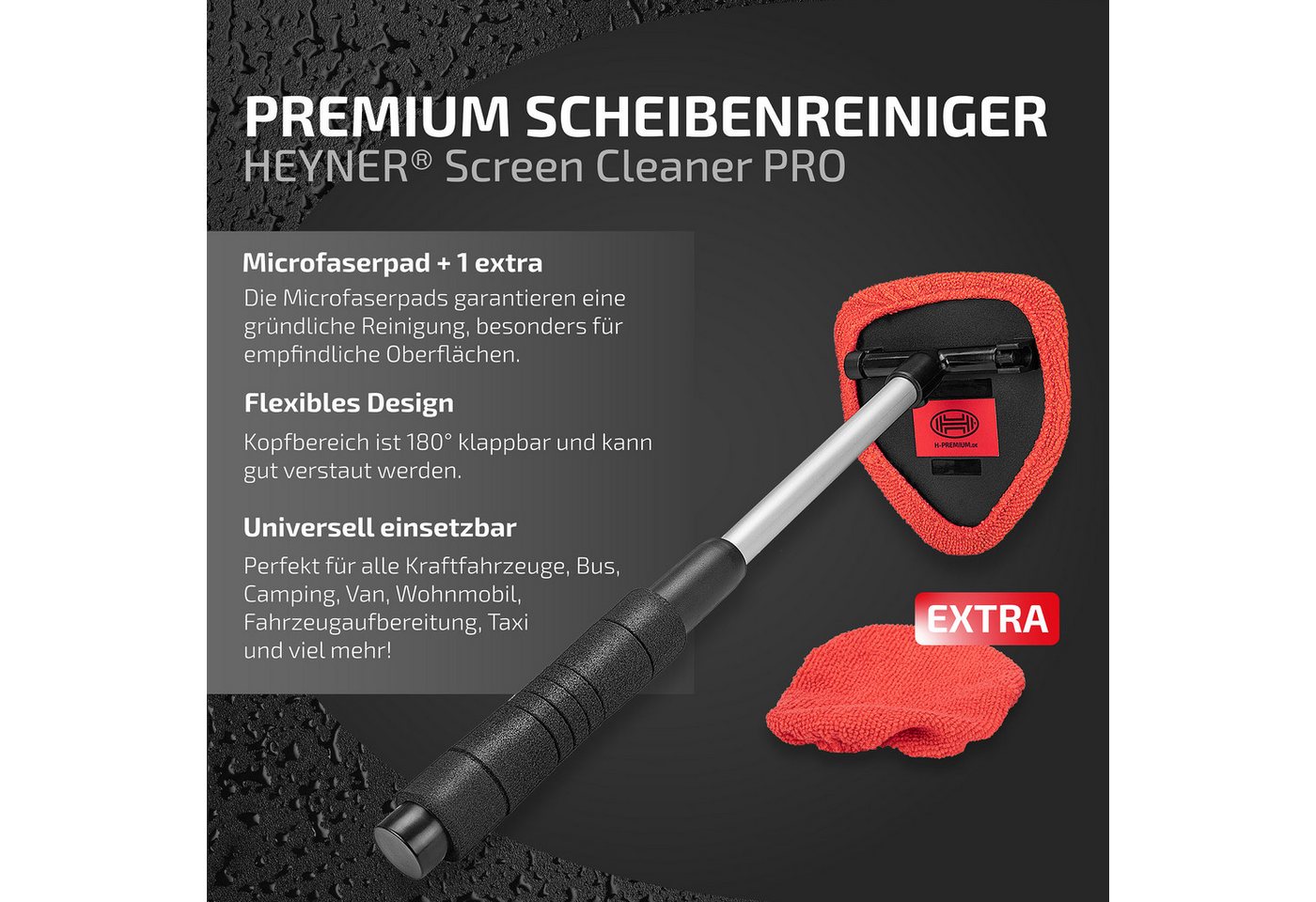 Thumbnail - HEYNER Autowaschbürste Scheibenreiniger ausziehbar 33-50cm Innenscheibenreiniger Microfase, (Set, 1-tlg)