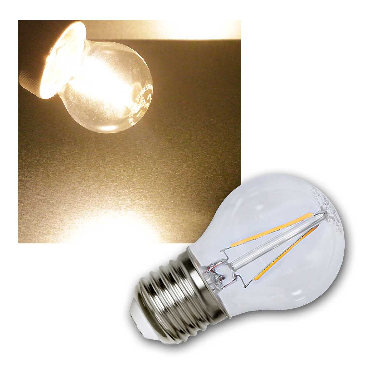 LED-Leuchtmittel E27 Filament LED Birne warmweiß 2700K 150lm 360°