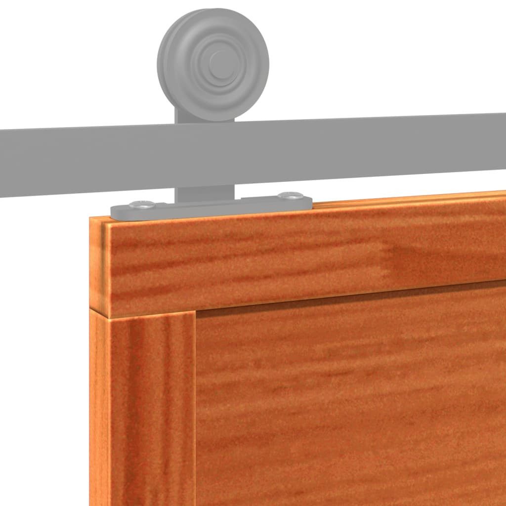 vidaXL Zimmertür Scheunentür Wachsbraun 100x208 cm Massivholz natur Kiefer