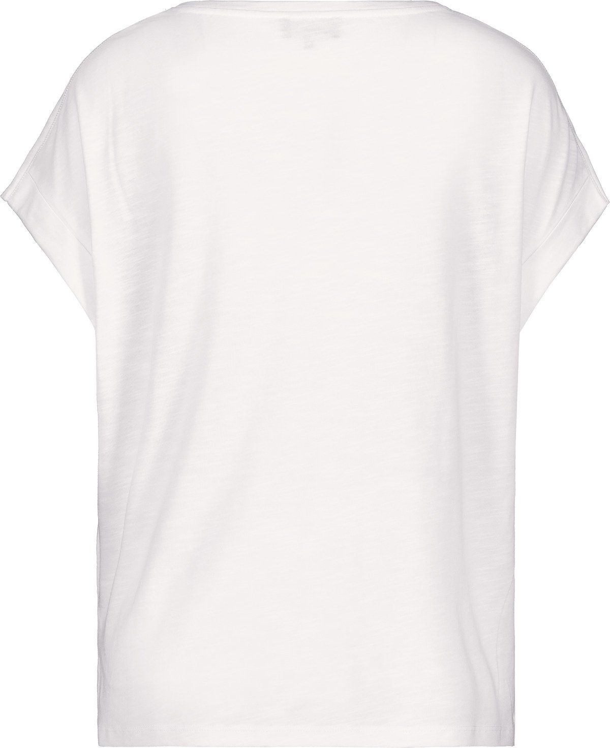 Flammgarn T-Shirt Print in und T-Shirt Rundhals Monari mit Off-White