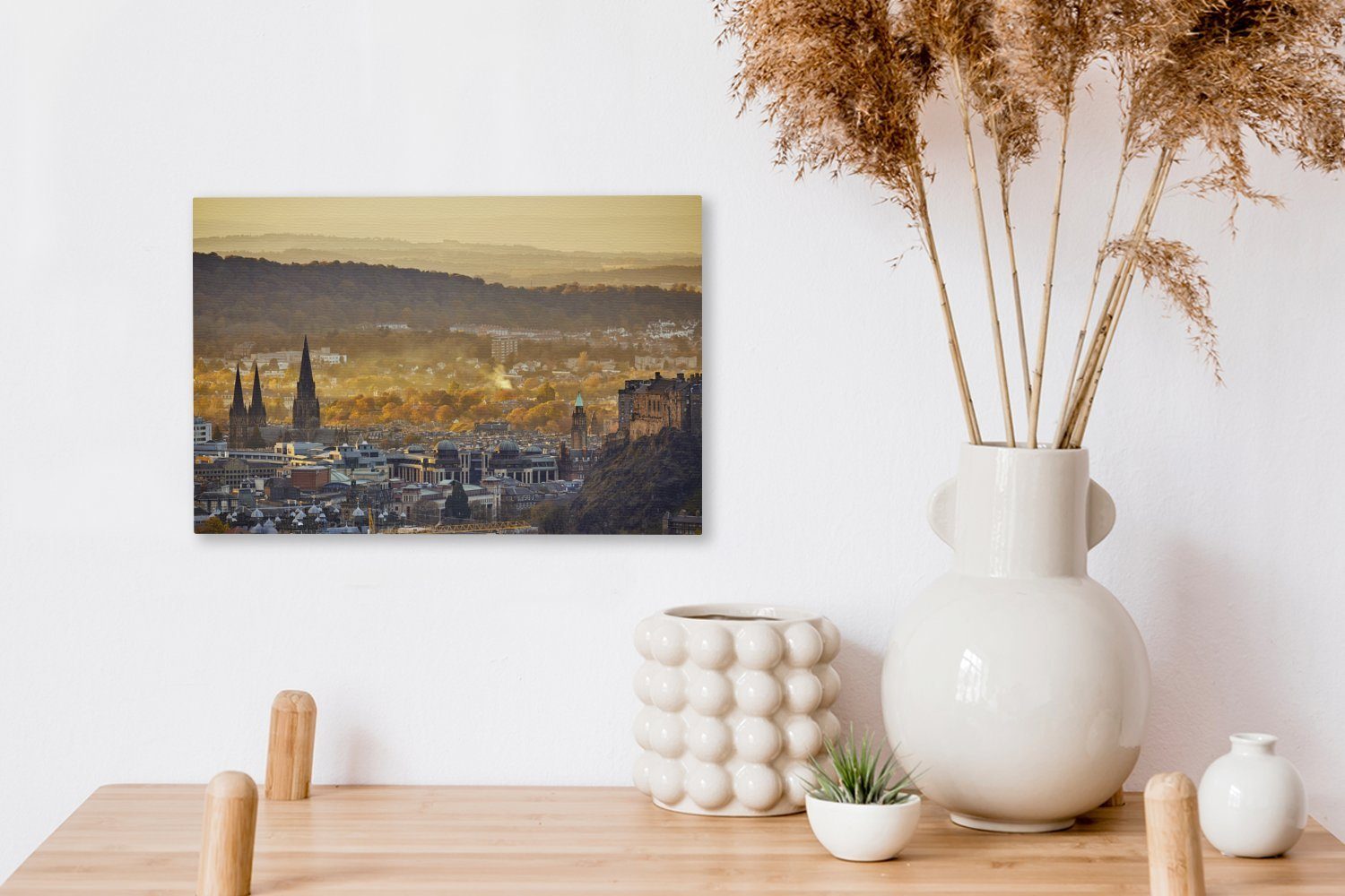 OneMillionCanvasses® Leinwandbild Skyline - St), cm Schottland, Leinwandbilder, Edinburgh - - (1 Gebäude Wanddeko, Wandbild Aufhängefertig, 30x20