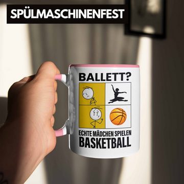 Trendation Tasse Basketball Mädchen Tasse Sport Geschenk Frauen Echte Mädchen Spielen B