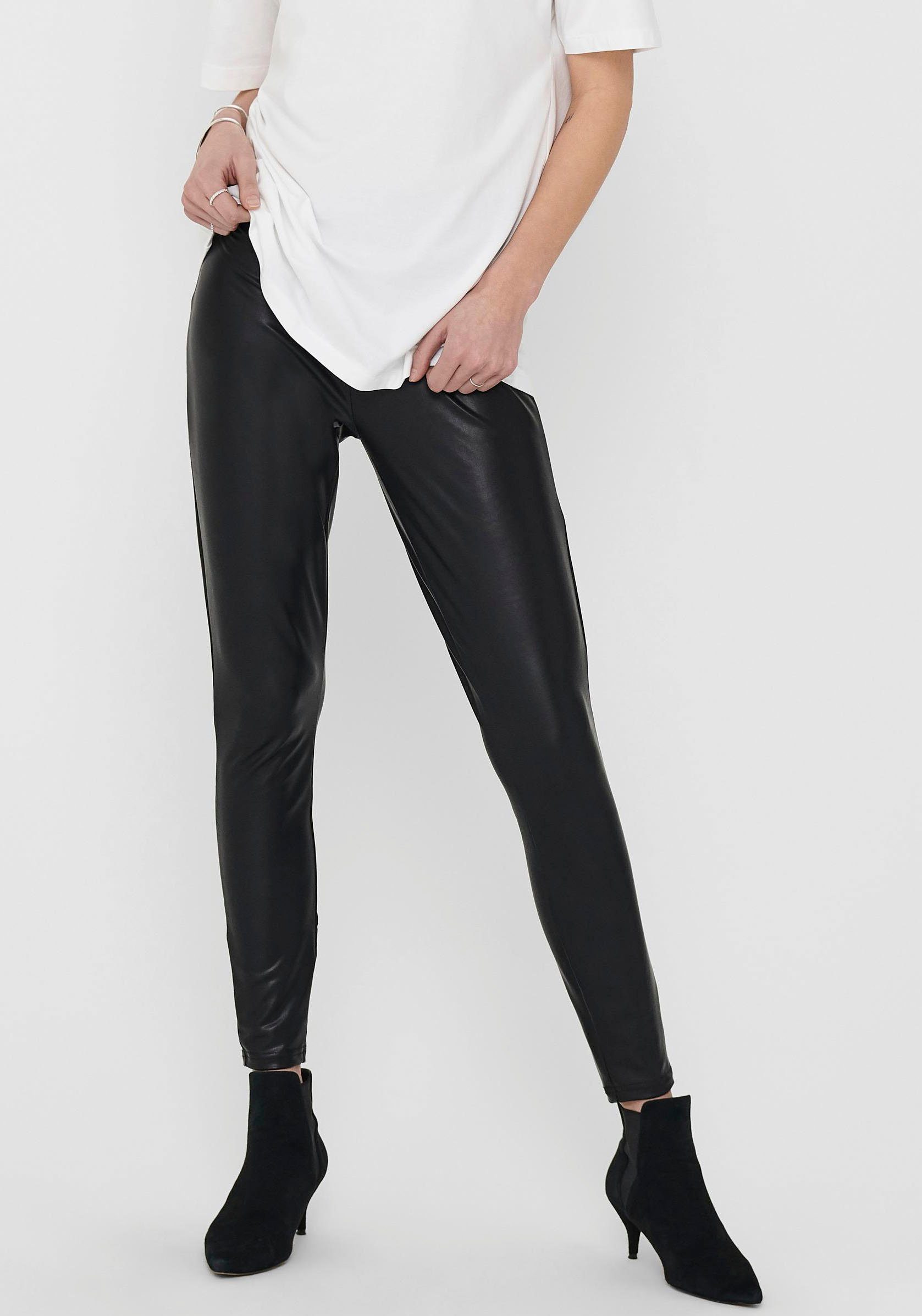 Karrieresprung COATED ONLY NOOS ONLCOOL Black LEGGING Lederimitathose JRS