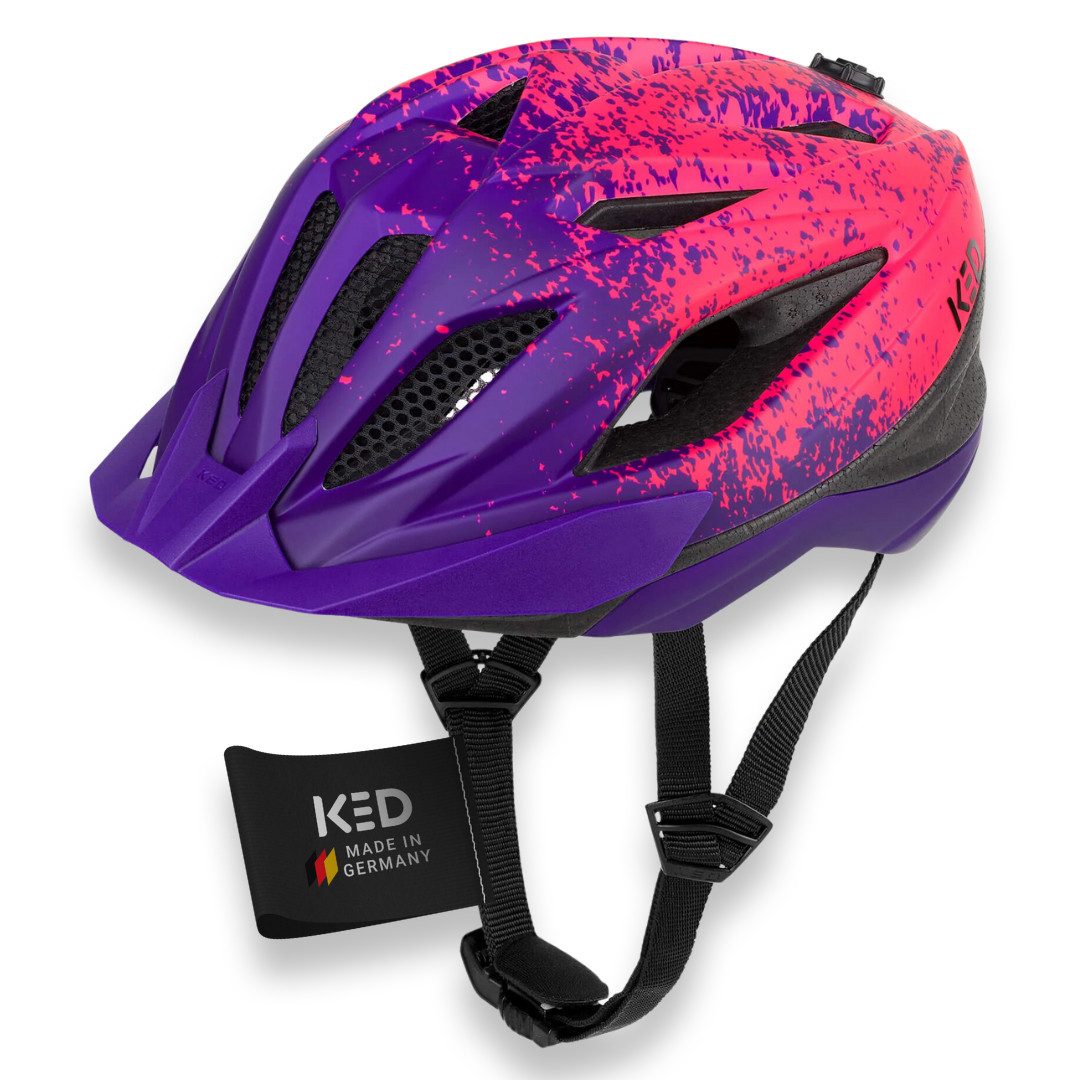 KED Fahrradhelm Street Jr Pro Kinder- und Jugend-Fahrradhelm, Made in Germany, Maxshell-Technologie, K-FIT Anpassung