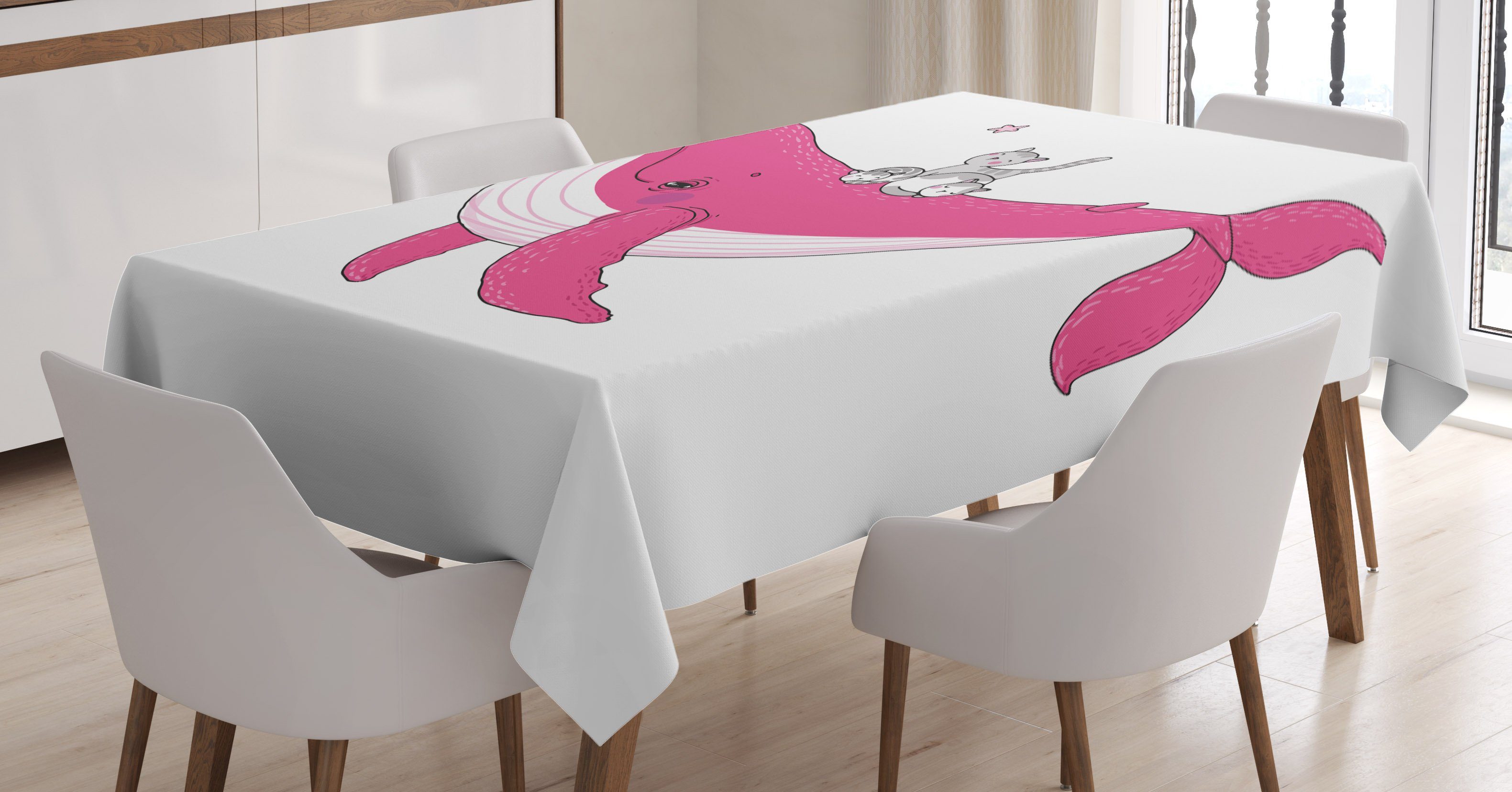 Abakuhaus Tischdecke Farbfest Waschbar Für den Außen Bereich geeignet Klare Farben, Kids 3 Katzen Big Fish Magie | Tischdecken