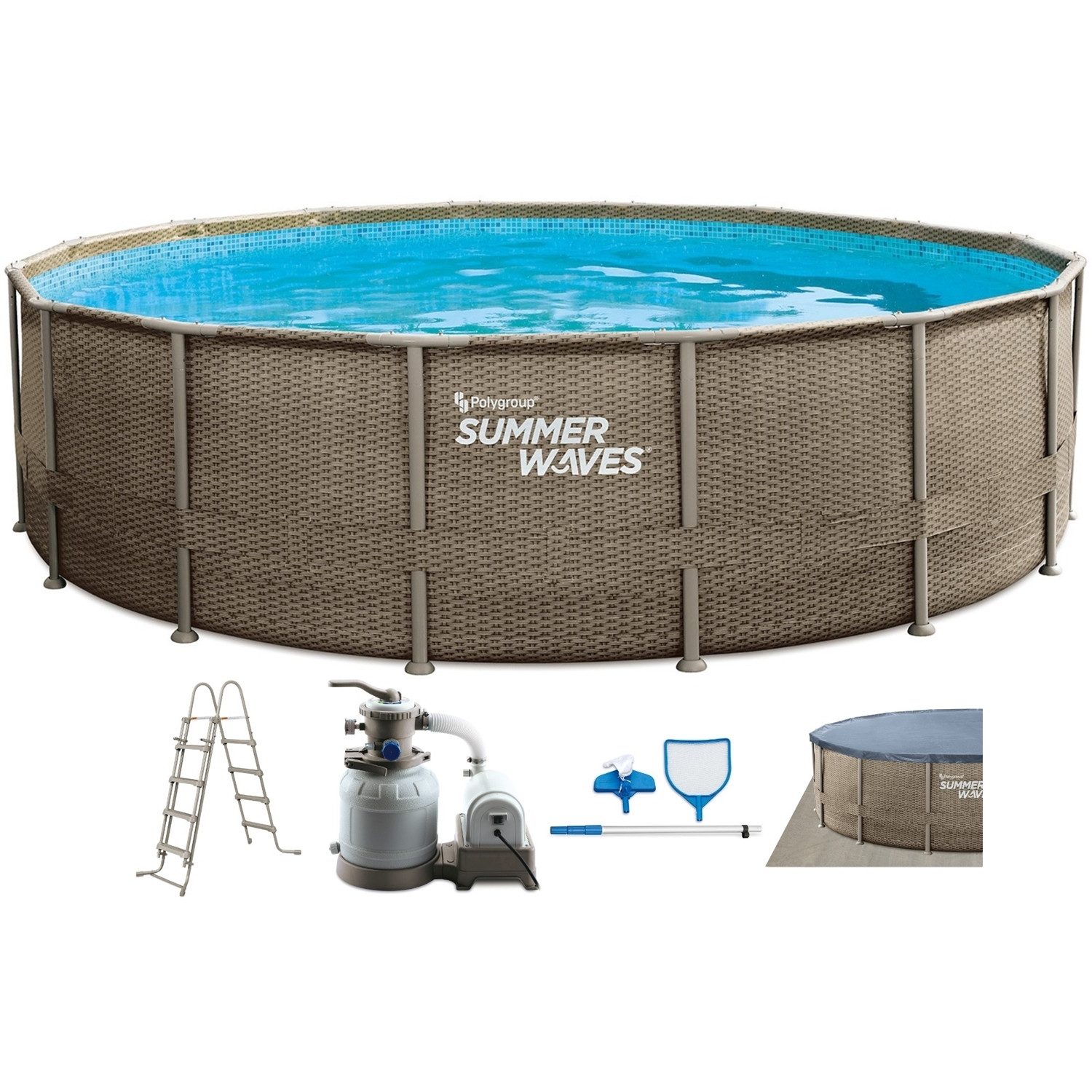 Framepool TW27-P4N0164810EU Frame Elite Pool Dark Triple Bweave 488 x 122 cm