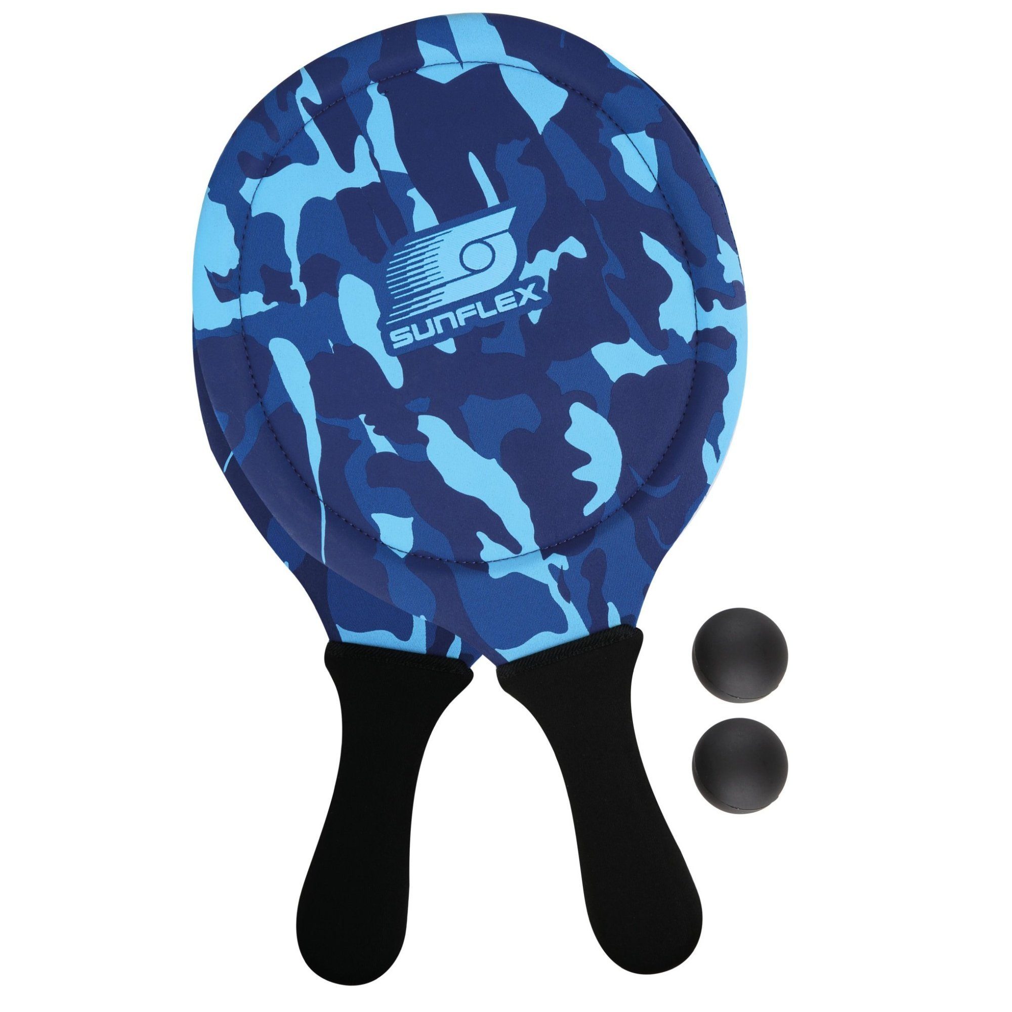 Sunflex Beachballschläger sunflex Beach Ball Set Camo blau, Wasserfest, extrem stabil und griffig