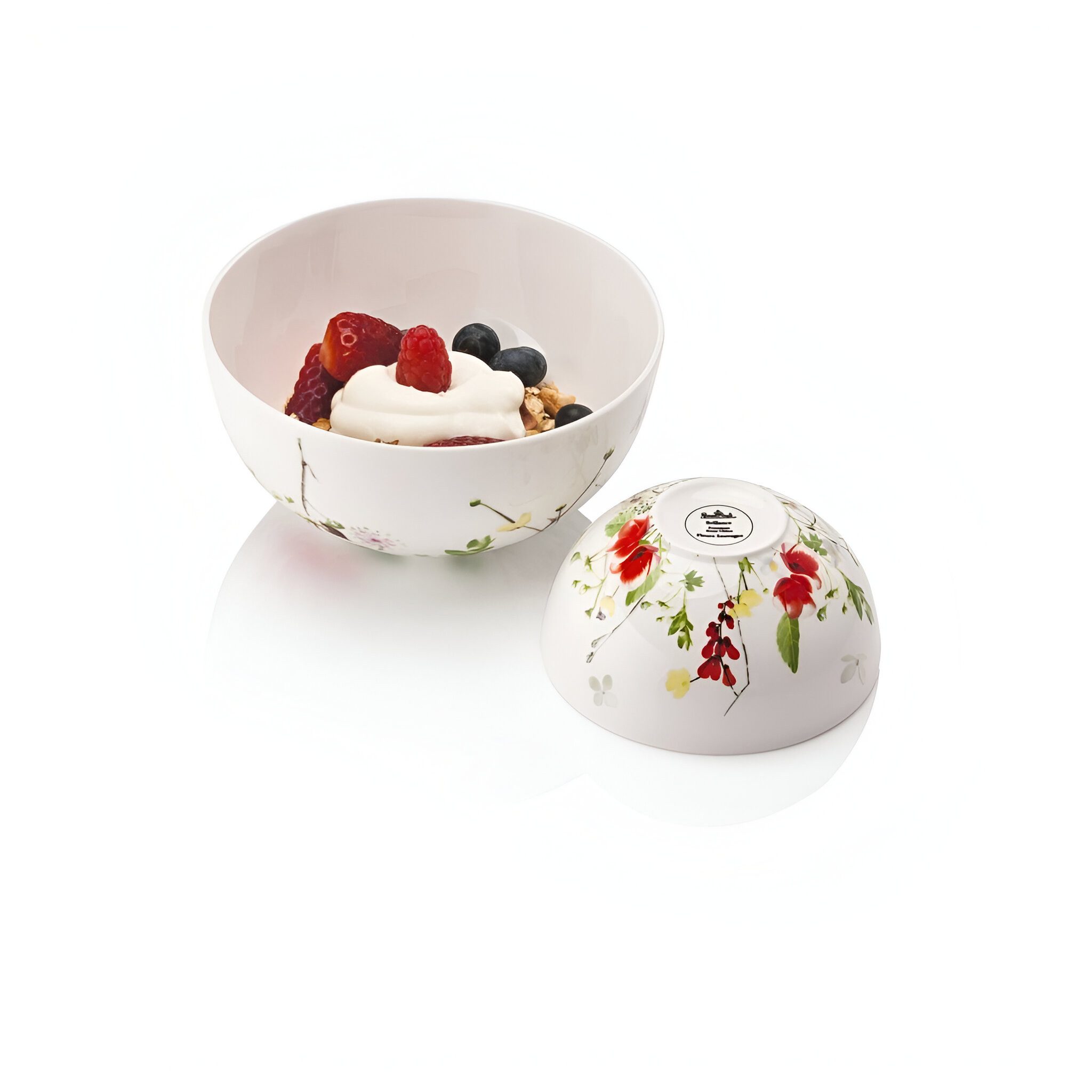 Rosenthal Müslischale Müslischale 15 cm - BRILLANCE FLEURS SAUVAGES, BONE CHINA, (Einzelartikel), Lebensmittelkontaktsicher + Mikrowellengeeignet + Spülmaschinenfest