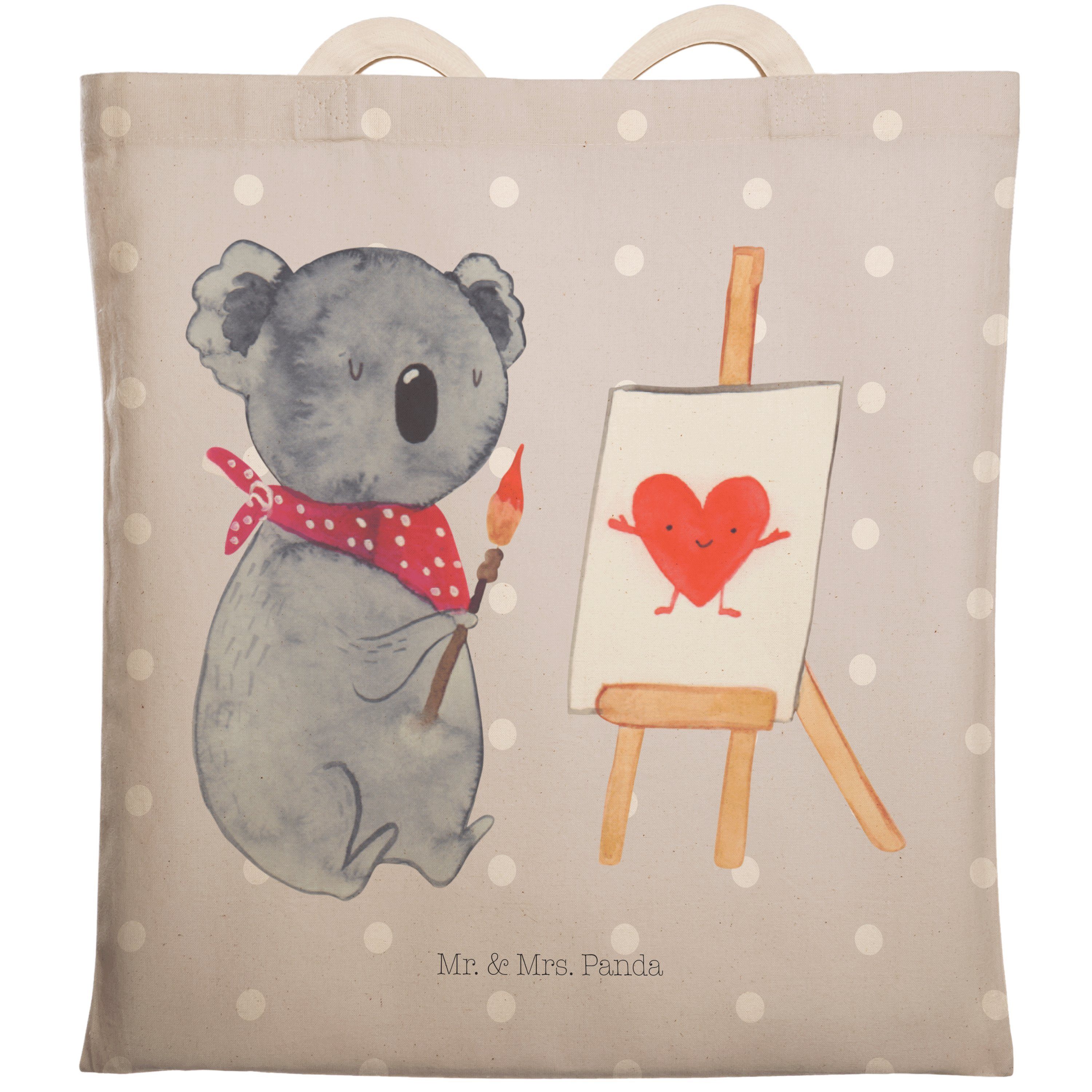 Panda Tragetasche - Koalabär, & Mrs. Mr. Grau (1-tlg) - Tasche, Pastell Tragetasc Koala Geschenk, Künstler
