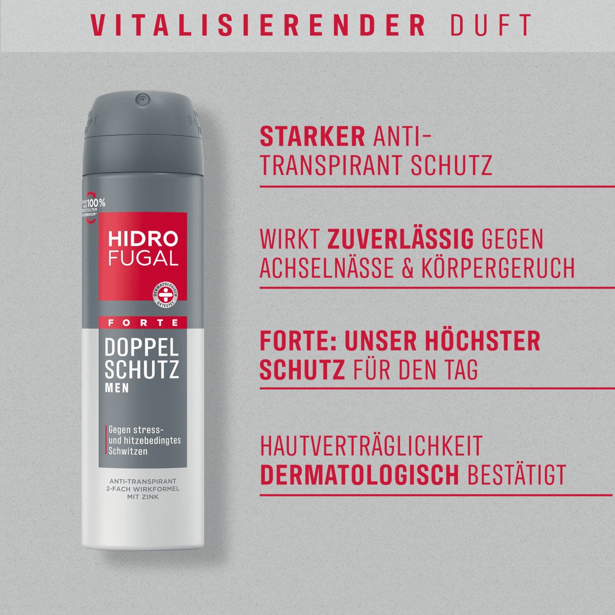 Hidrofugal Deo-Spray Deo Spray Men Forte Doppelschutz 4 x 150ml, Set