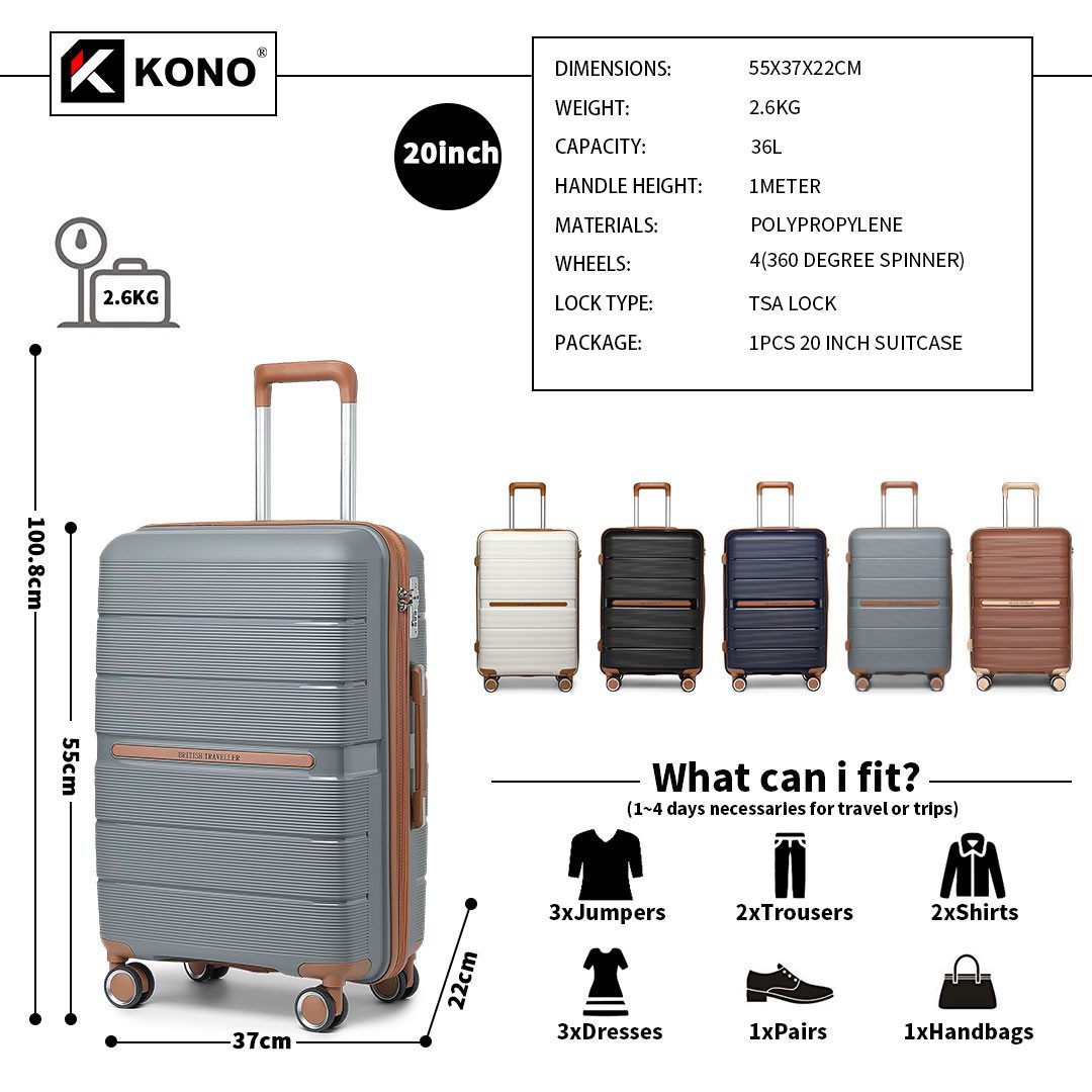 British Traveller Handgepäck-Trolley Reisekoffer Hartschalenkoffer aus 100% günstig online kaufen