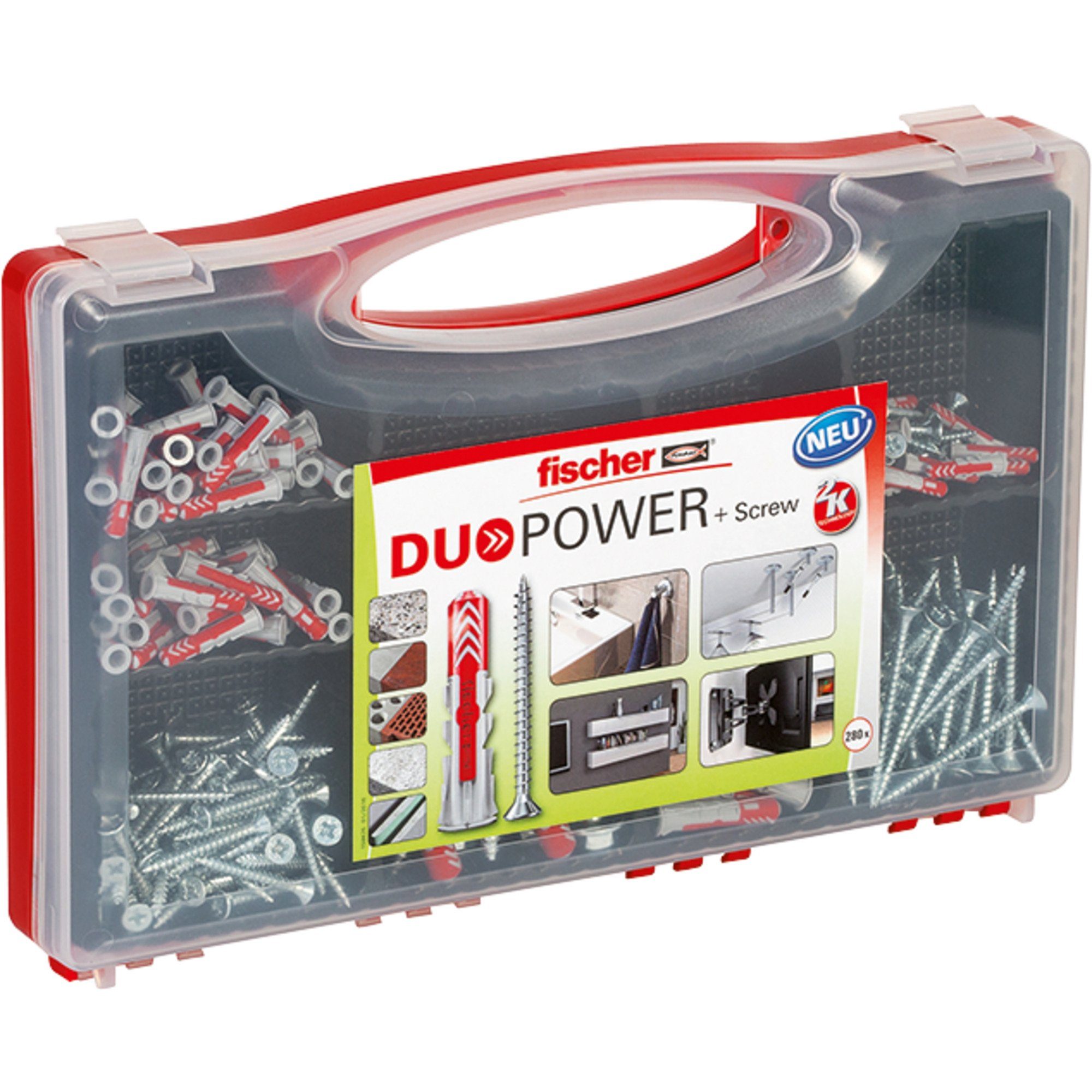 Fischer Universaldübel RED BOX DUOPOWER + Schrauben