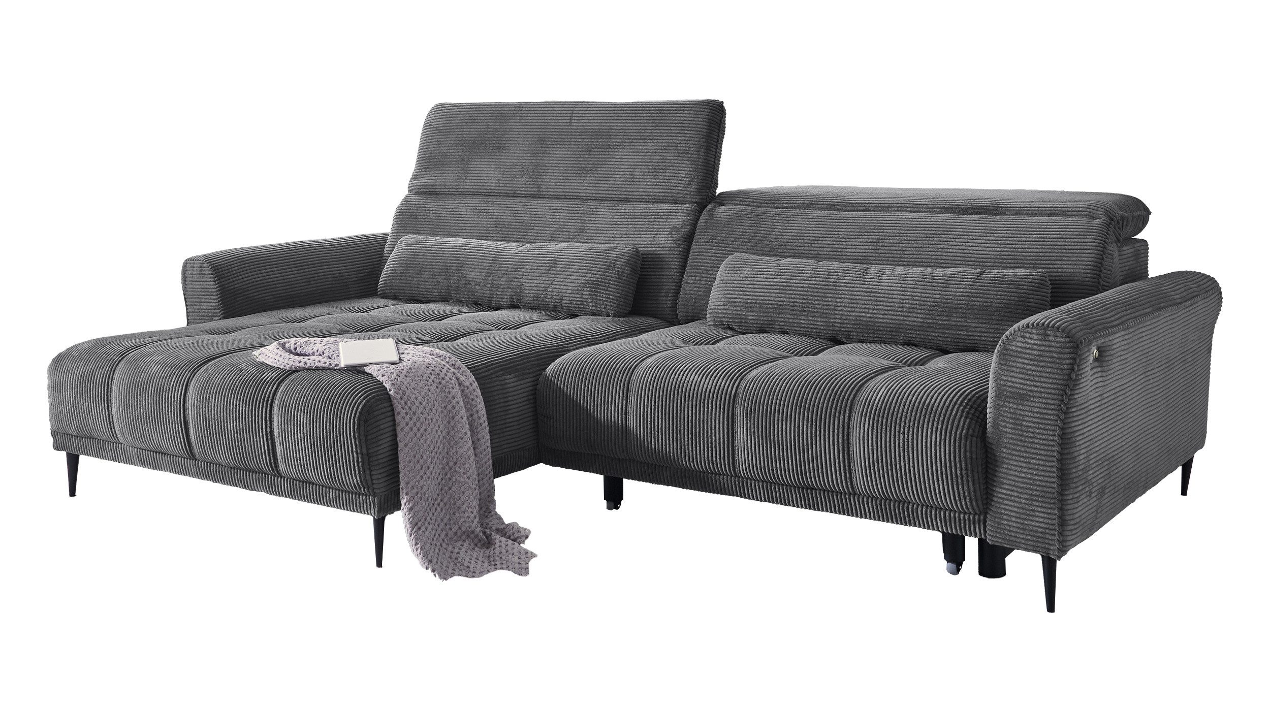 Massivart® Ecksofa LOGAN Cord grau, beige, günstig online kaufen