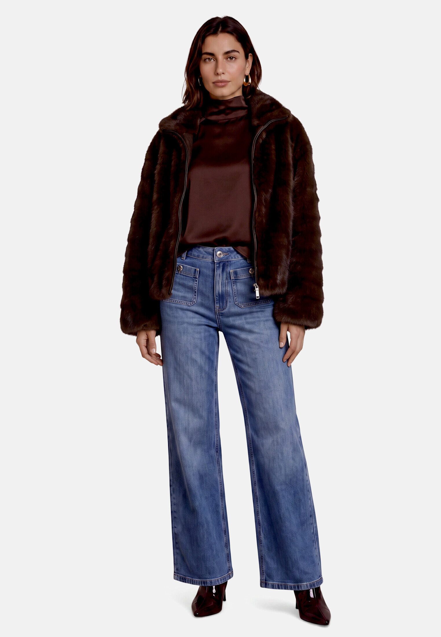 Zero Slim-fit-Jeans Damen mit aufgesetzten Taschen