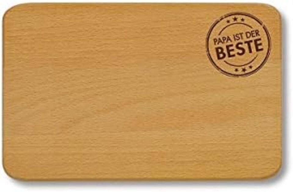KESPER® Schneidebrett Schneidebrettchen aus Buche - Papa ist der Beste, 23 x 15 x 1 cm, (1-St)