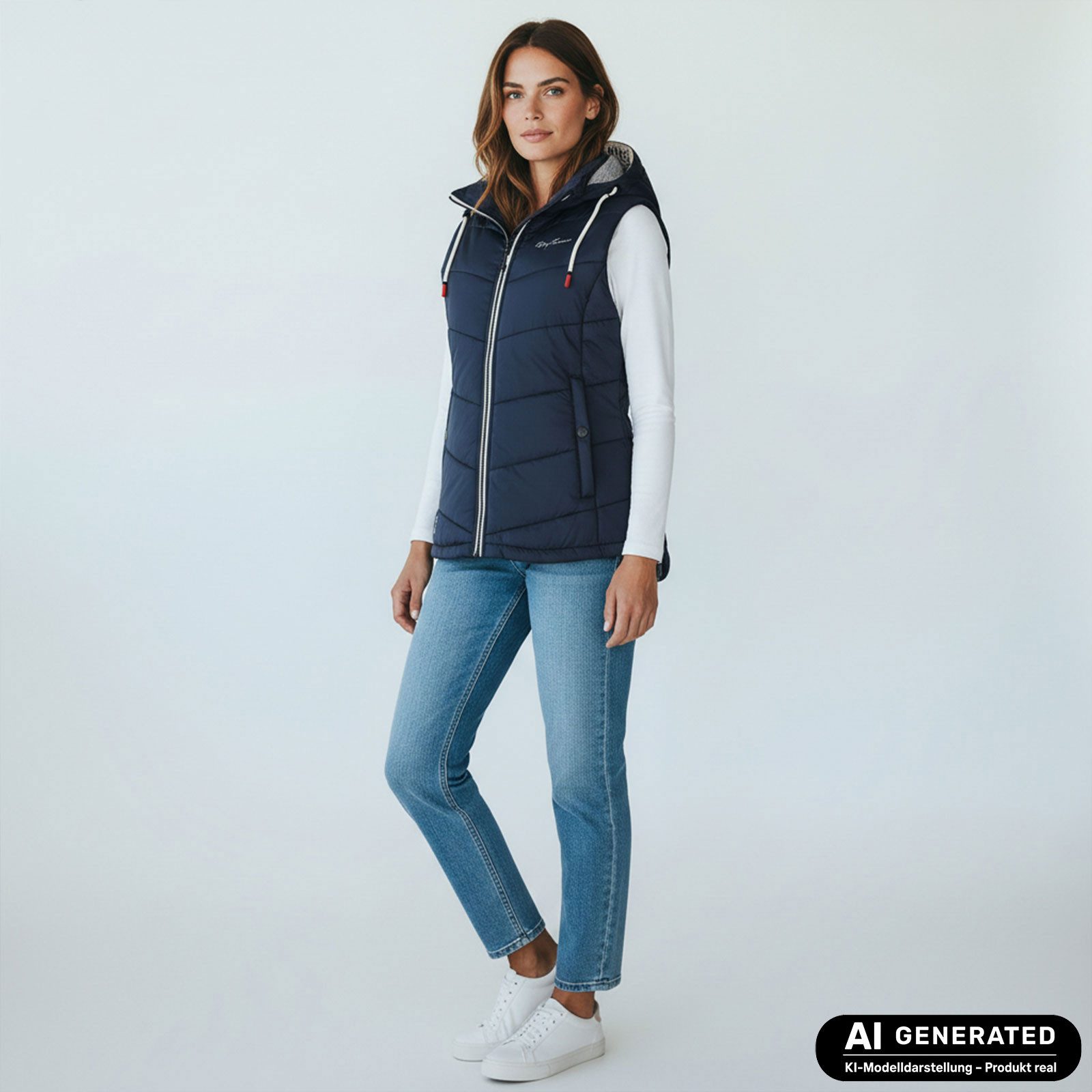 Dry Fashion Steppweste Rügen Damen Weste gesteppt Kapuze - Outdoor Damenweste Windabweisend Kapuze verstellbar & abnehmbar, 2-Wege-Reißverschluss, Seitentaschen