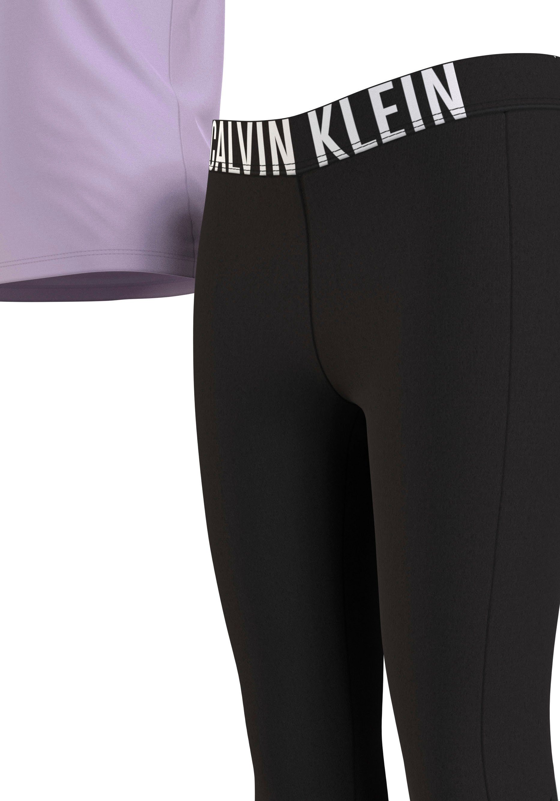 KNIT PJ mit transparenten Klein Beineinsätzen (SS+LEGGING) (2 leicht Calvin Underwear Pyjama SET tlg)
