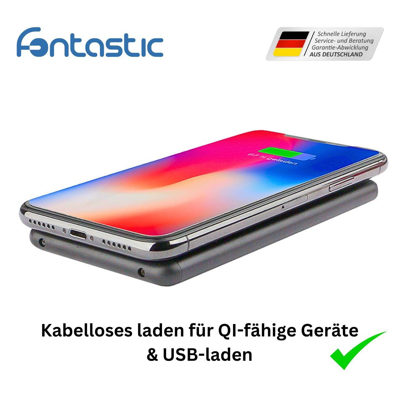 fontastic Power Bank Ventu 5.000 Powerbank 5000 mAh, Induktion