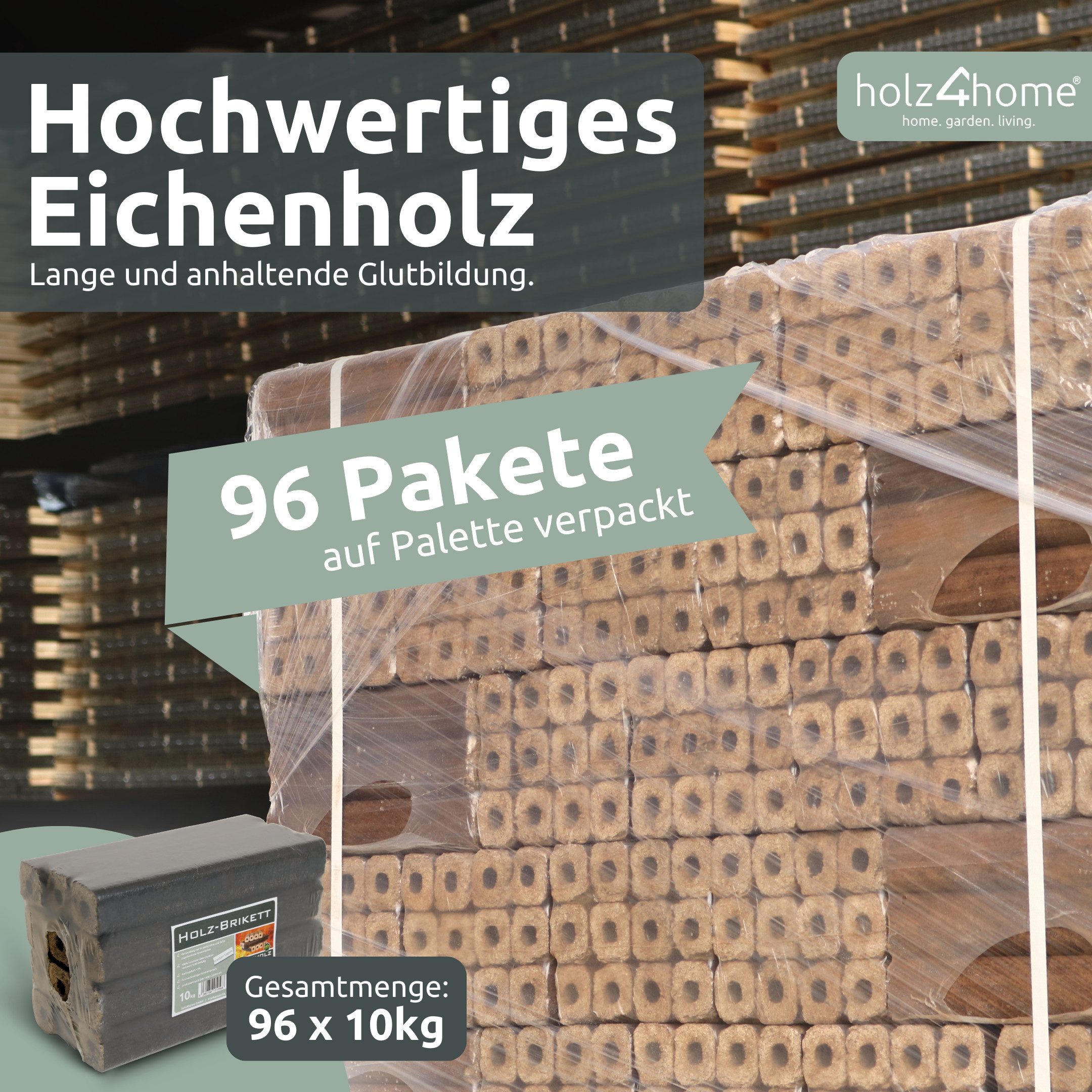 holz4home® Holzbriketts Pini Kay Eichenbriketts I günstig online kaufen