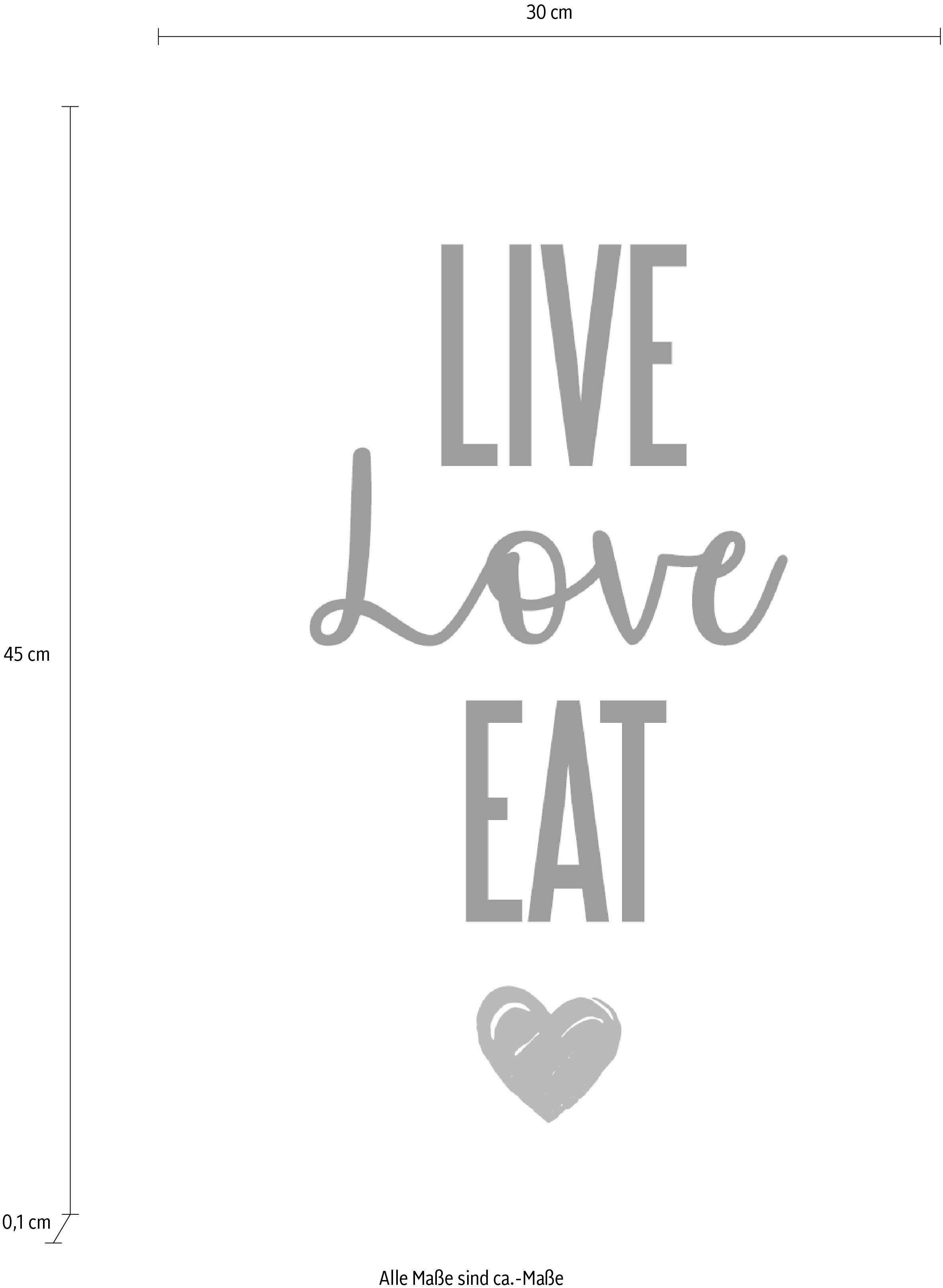 queence Wanddekoobjekt LOVE EAT LIVE