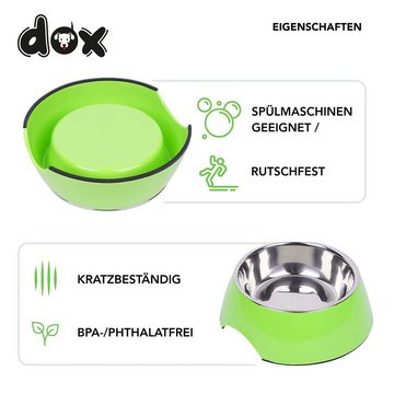 DDOXX Futternapf Fressnapf für Hunde & Katzen, rutschfest, Edelstahl & Melamin, Edelstahl Melamin, Langlebig,Robust,Rutschfest